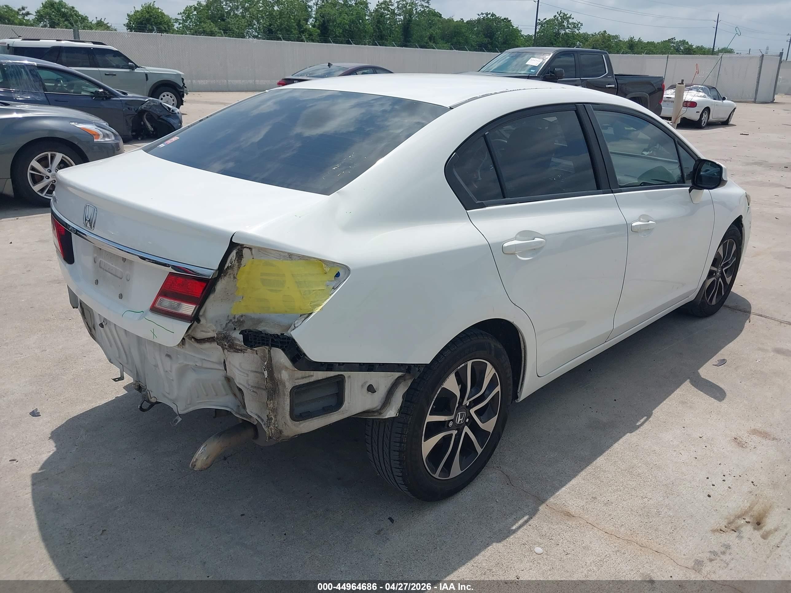 2013 Honda Civic Ex White vin: 19XFB2F83DE078895