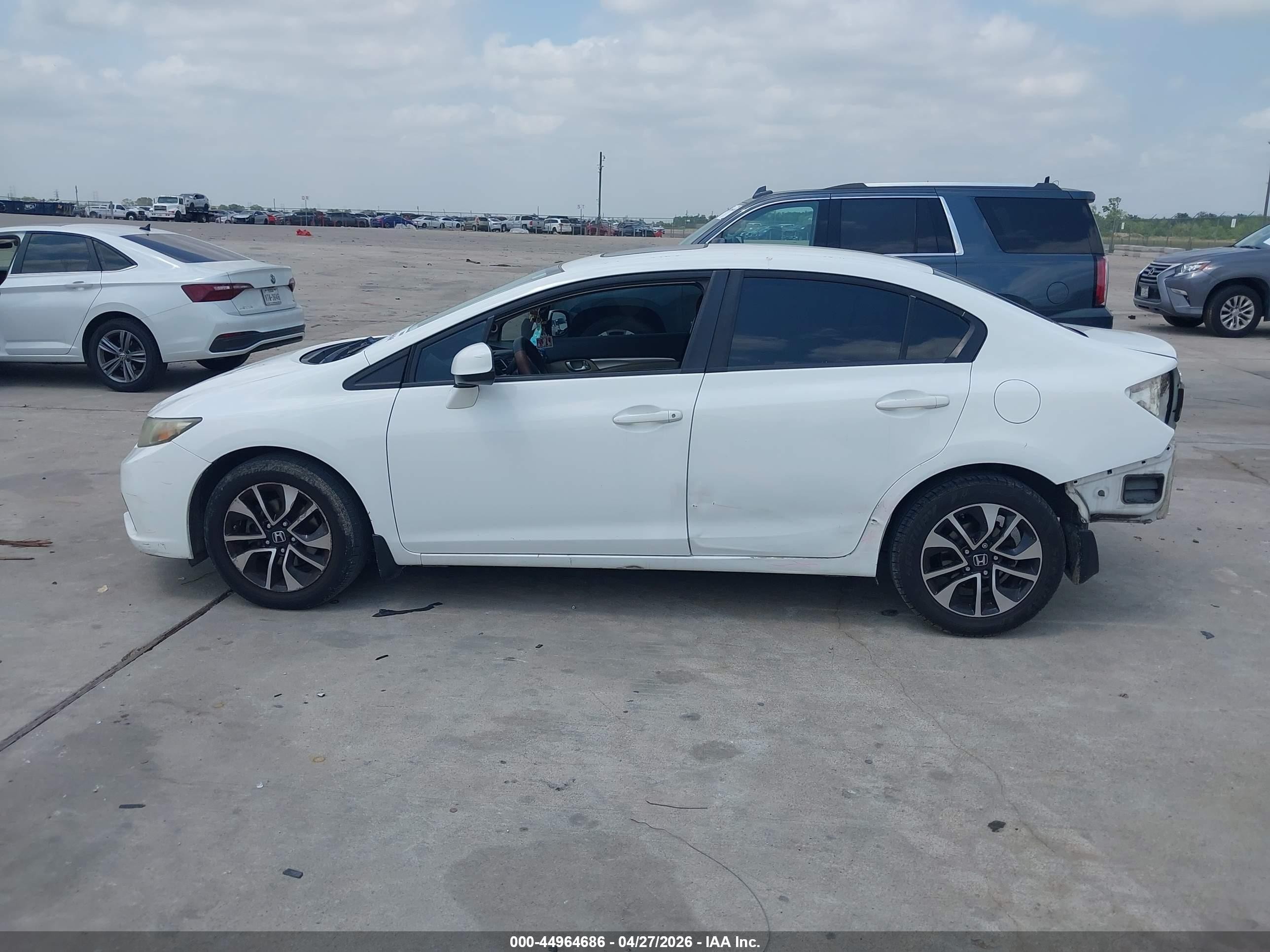 2013 Honda Civic Ex White vin: 19XFB2F83DE078895