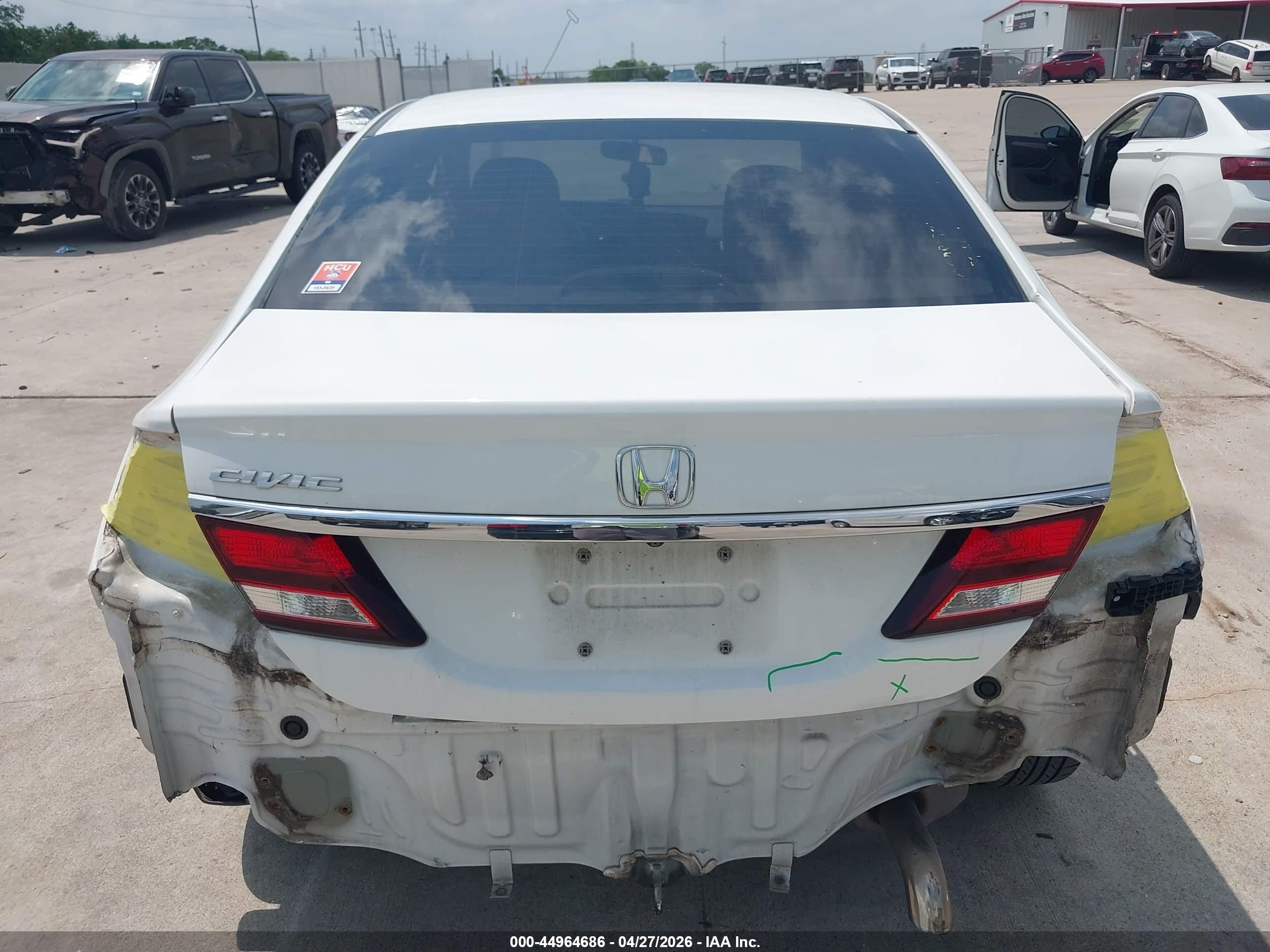 2013 Honda Civic Ex White vin: 19XFB2F83DE078895