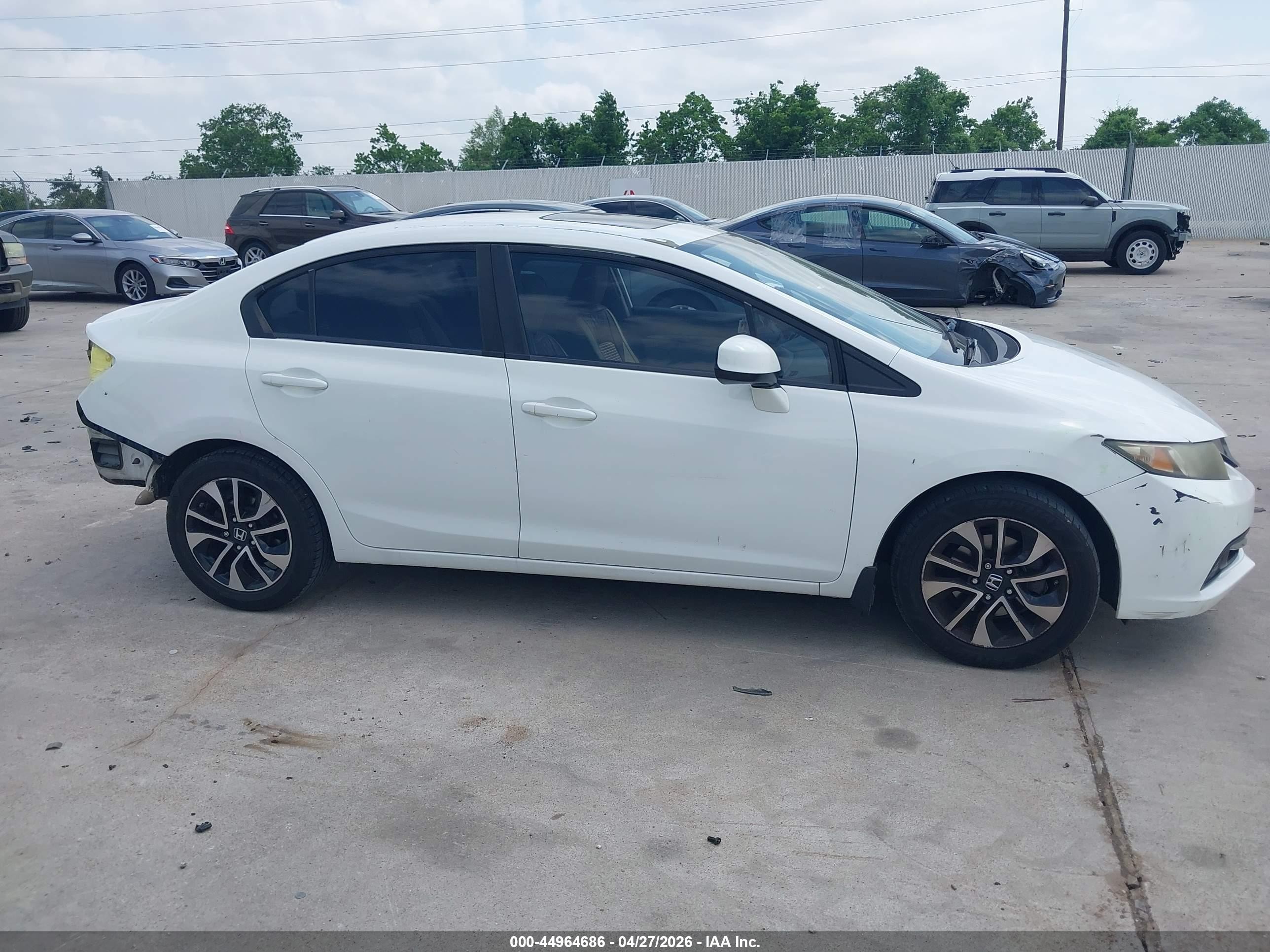 2013 Honda Civic Ex White vin: 19XFB2F83DE078895