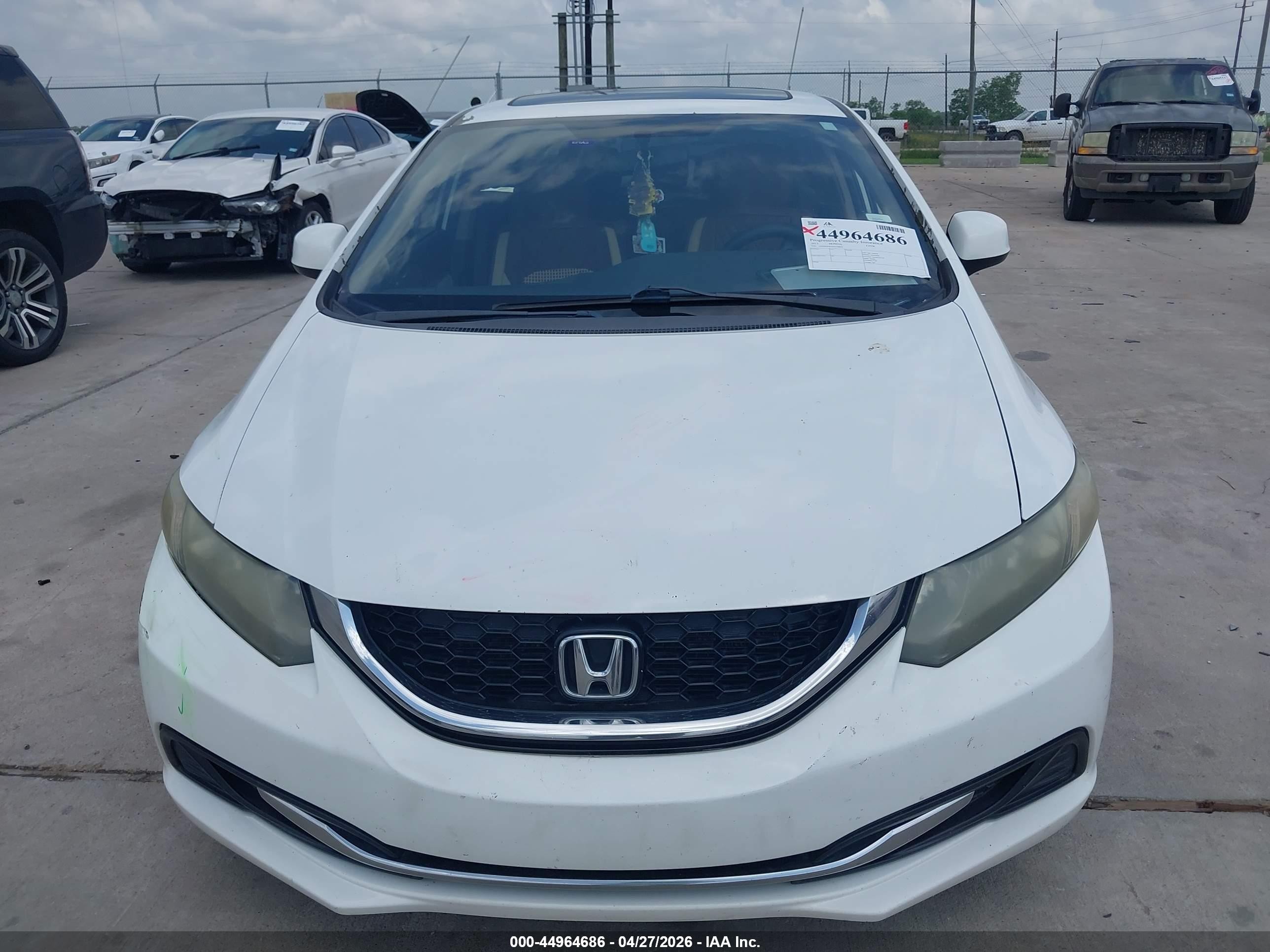 2013 Honda Civic Ex White vin: 19XFB2F83DE078895