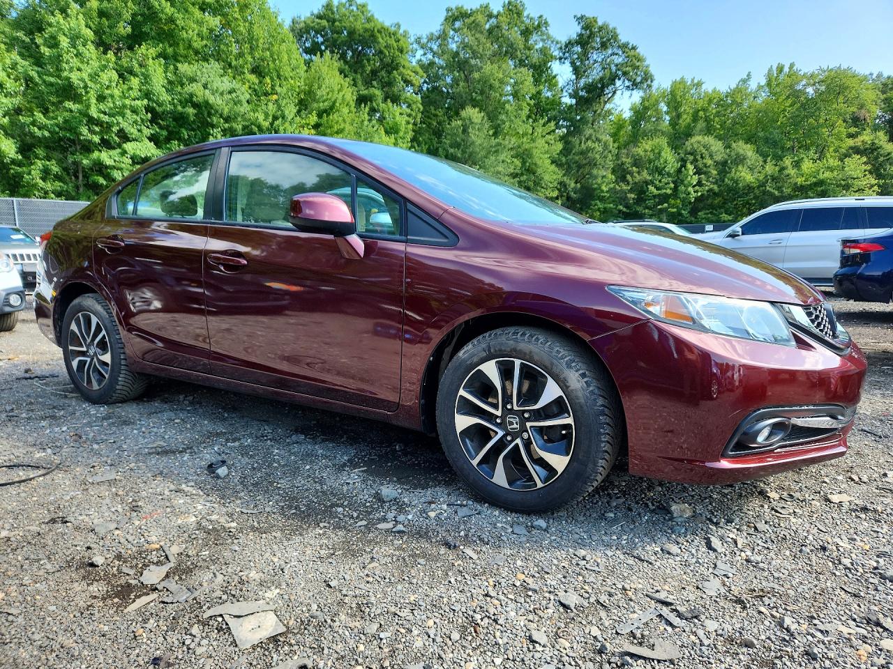 2013 Honda Civic Ex Burgundy vin: 19XFB2F83DE201319