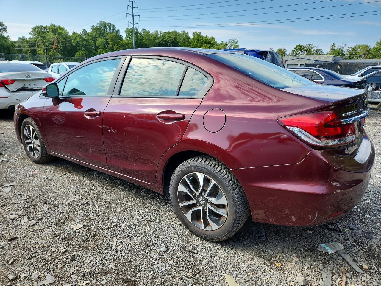 2013 Honda Civic Ex Burgundy vin: 19XFB2F83DE201319