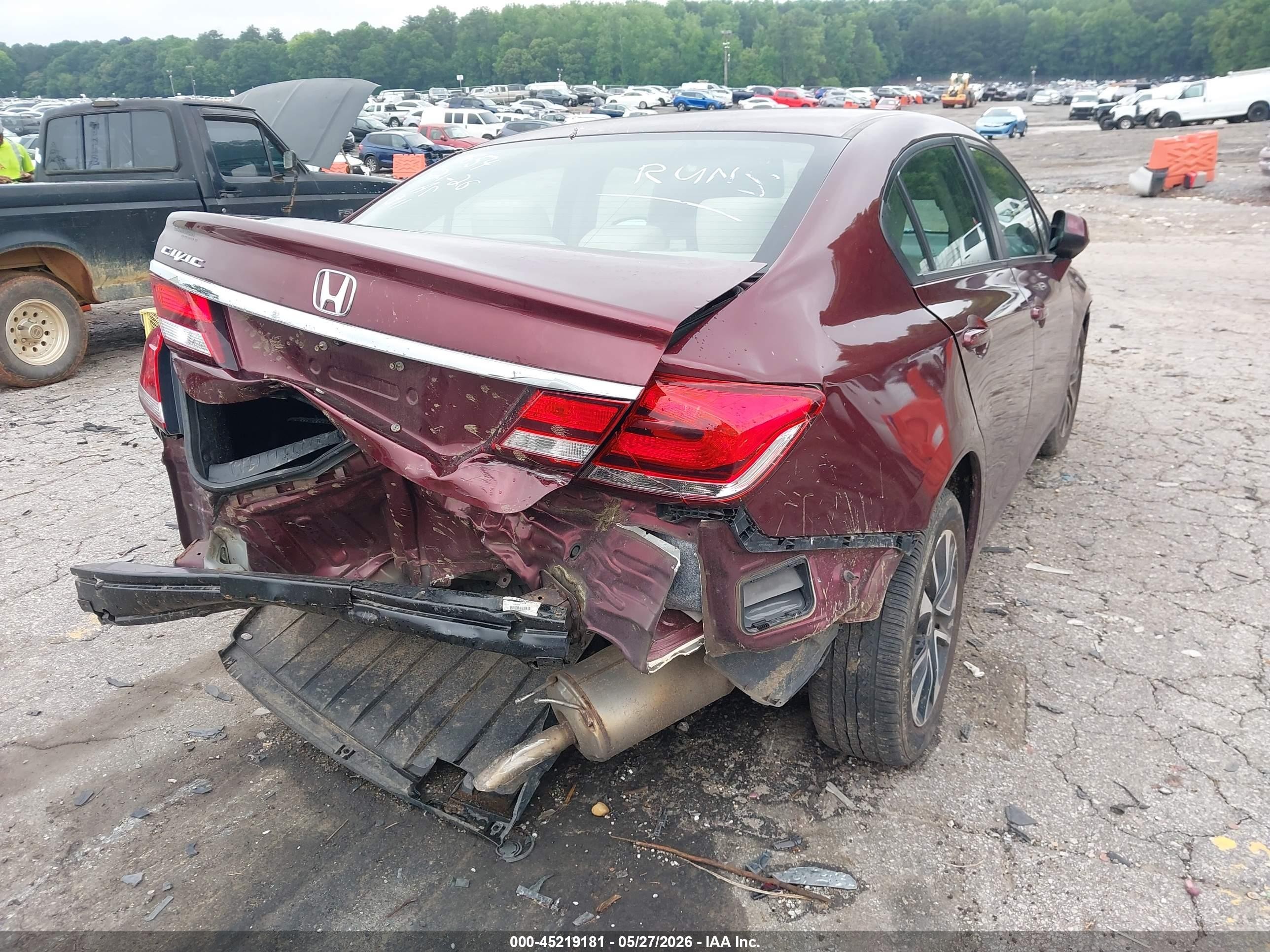 2013 Honda Civic Ex Maroon vin: 19XFB2F83DE226589