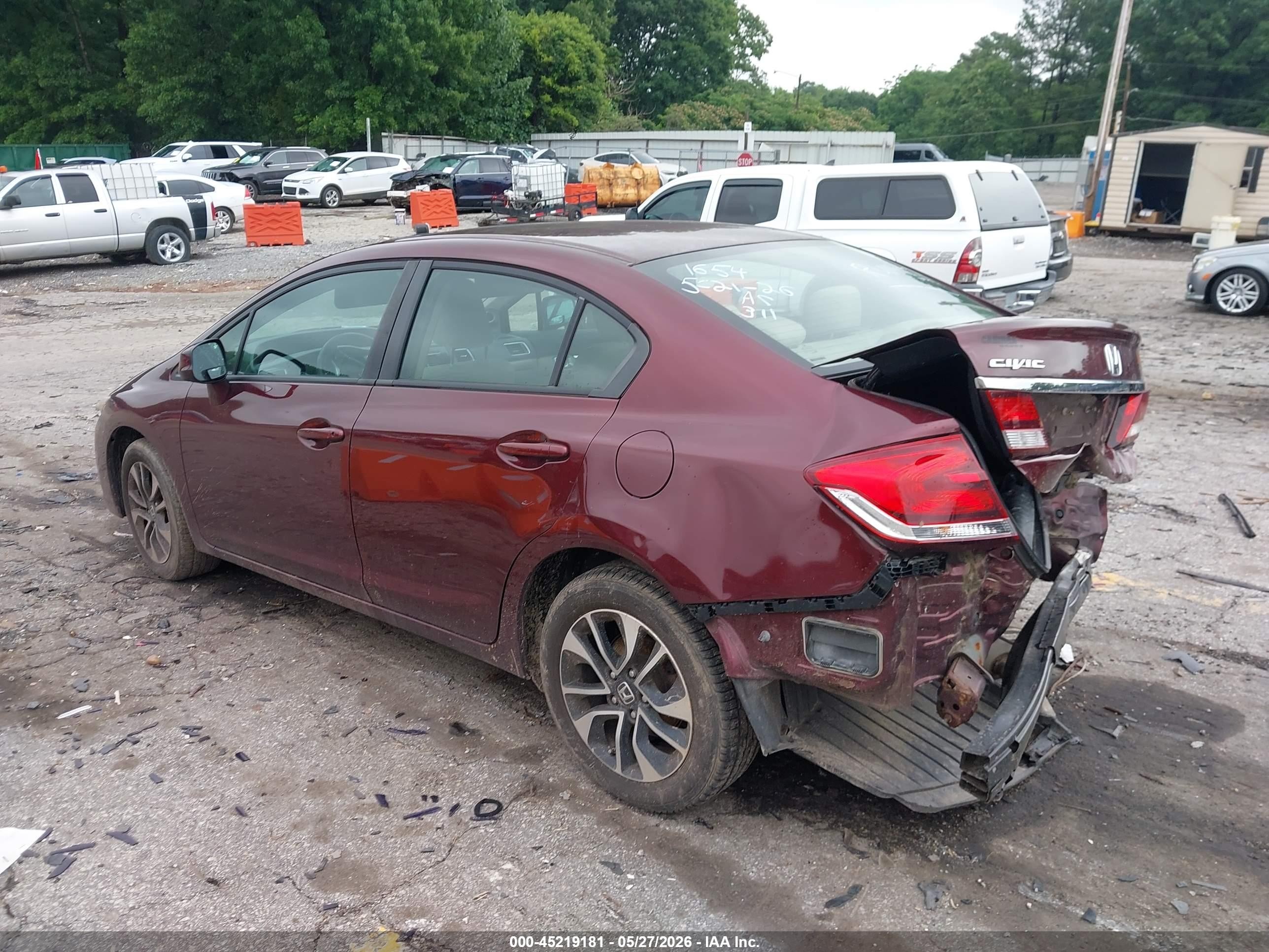 2013 Honda Civic Ex Maroon vin: 19XFB2F83DE226589