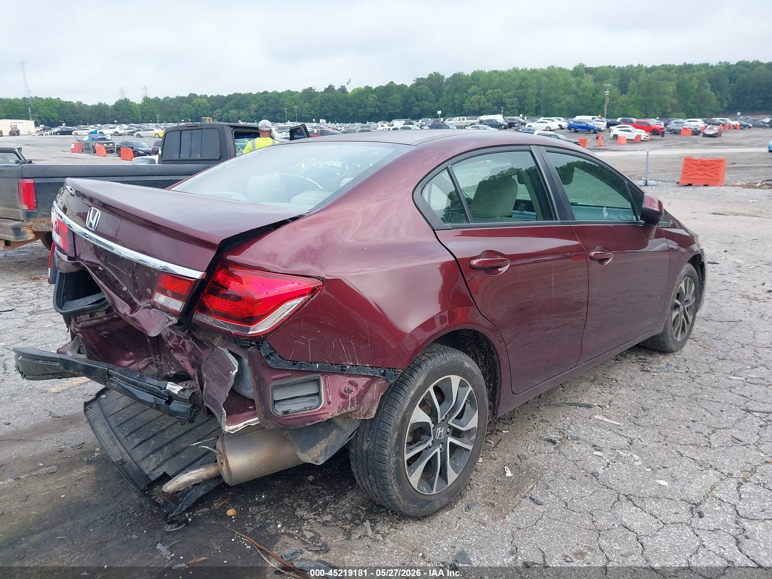 2013 Honda Civic Ex Maroon vin: 19XFB2F83DE226589