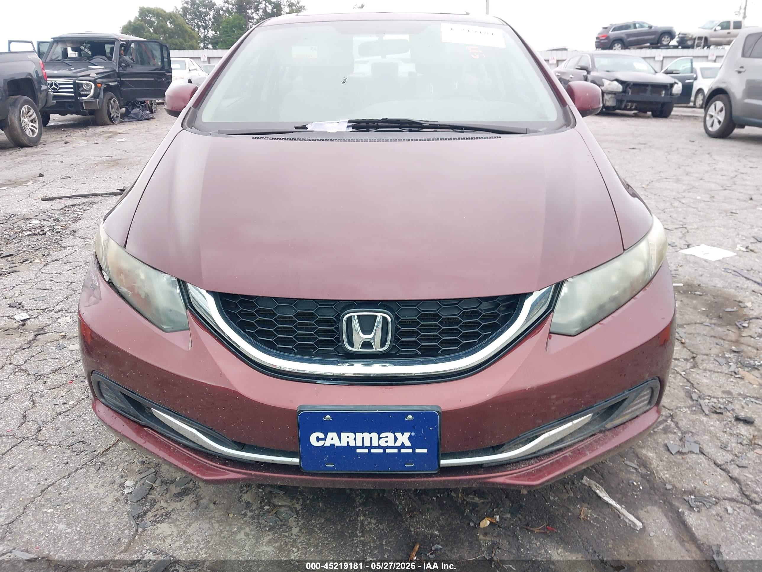 2013 Honda Civic Ex Maroon vin: 19XFB2F83DE226589