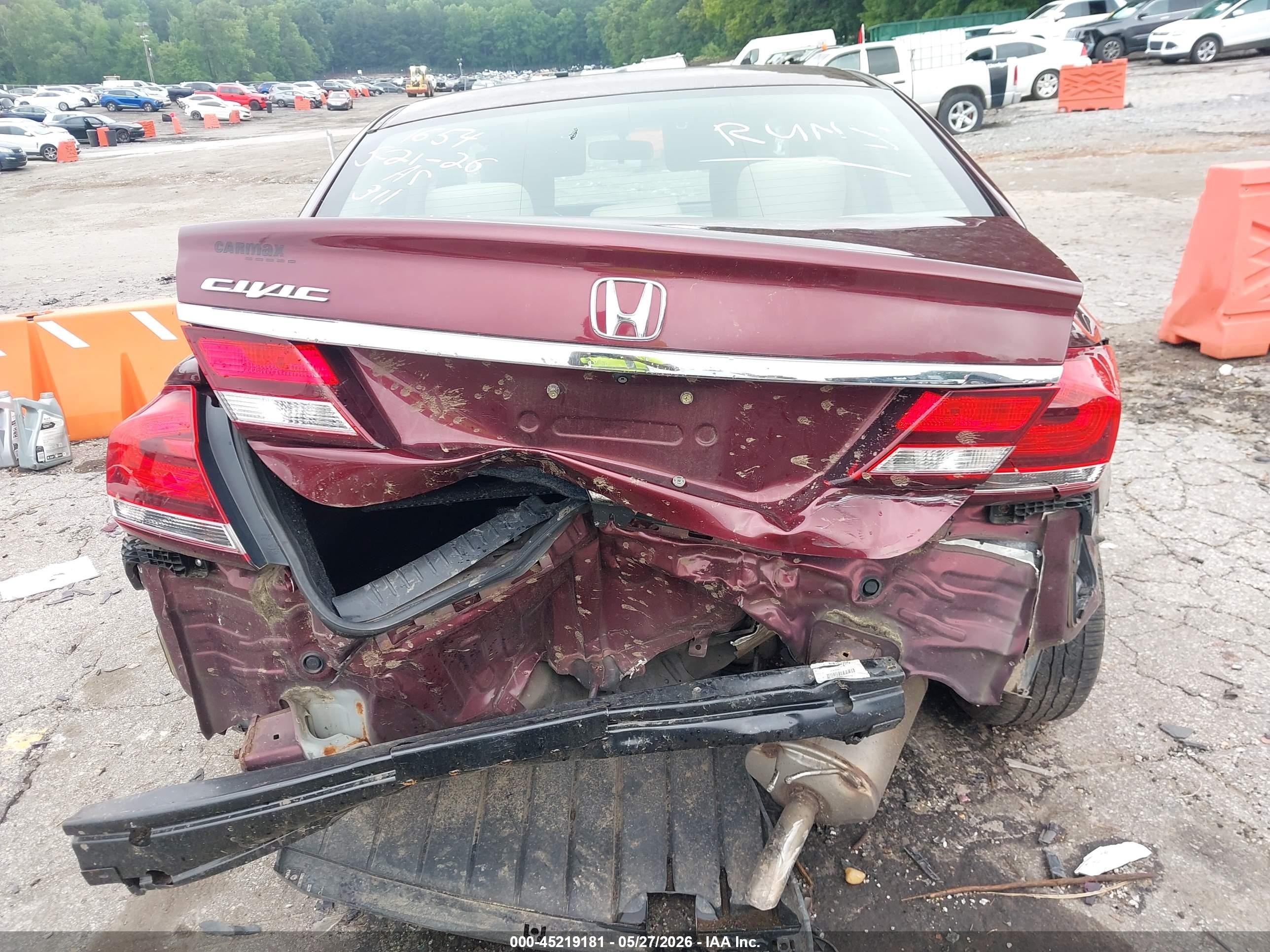 2013 Honda Civic Ex Maroon vin: 19XFB2F83DE226589