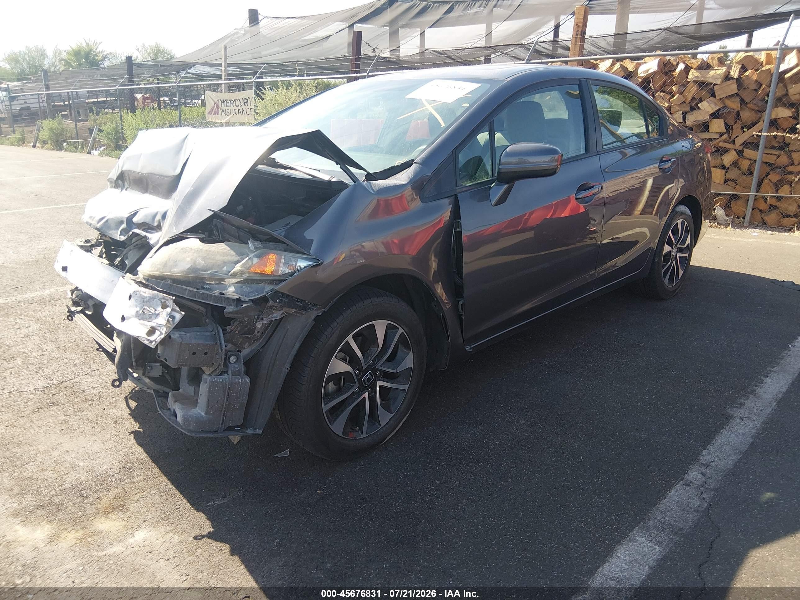 2014 Honda Civic Ex Gray vin: 19XFB2F83EE065517