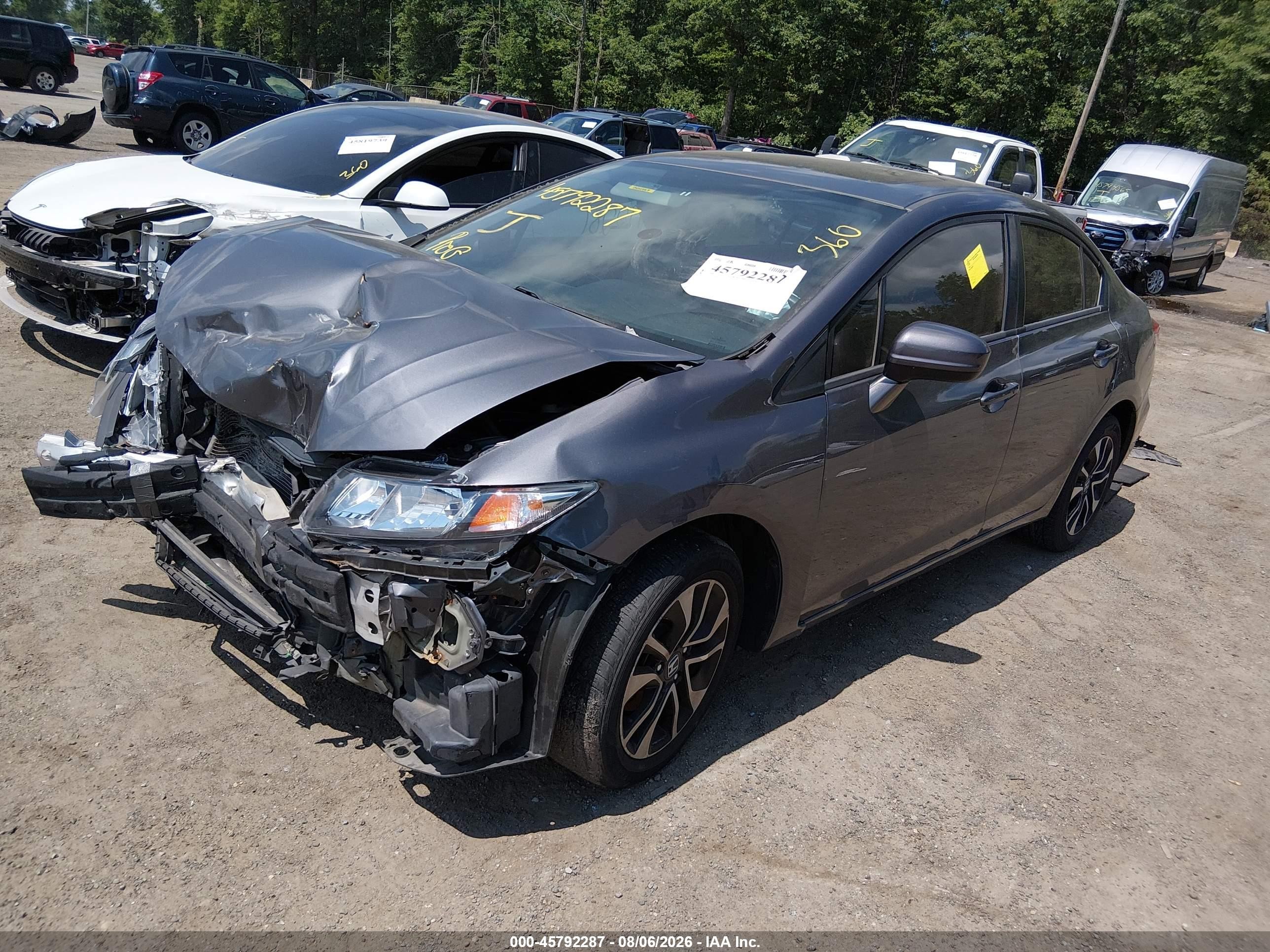 2014 Honda Civic Ex Gray vin: 19XFB2F83EE218574
