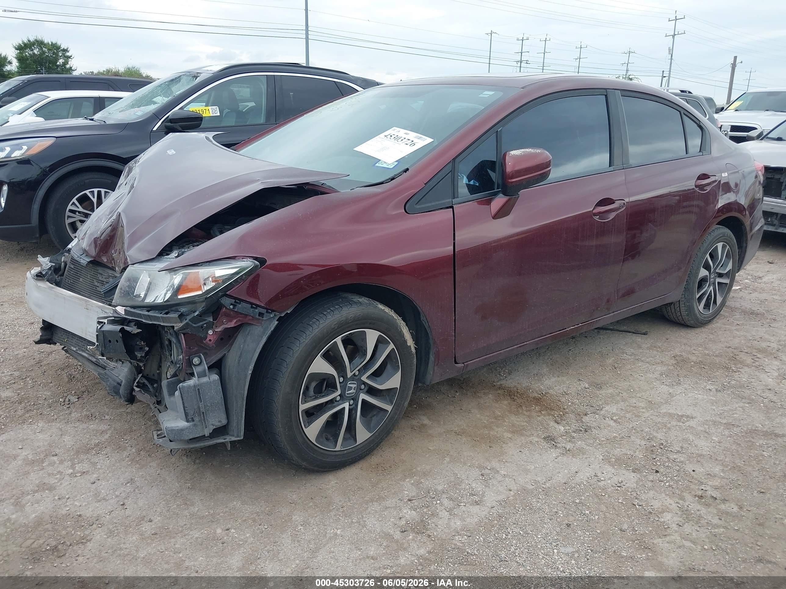 2015 Honda Civic Ex Maroon vin: 19XFB2F83FE002533