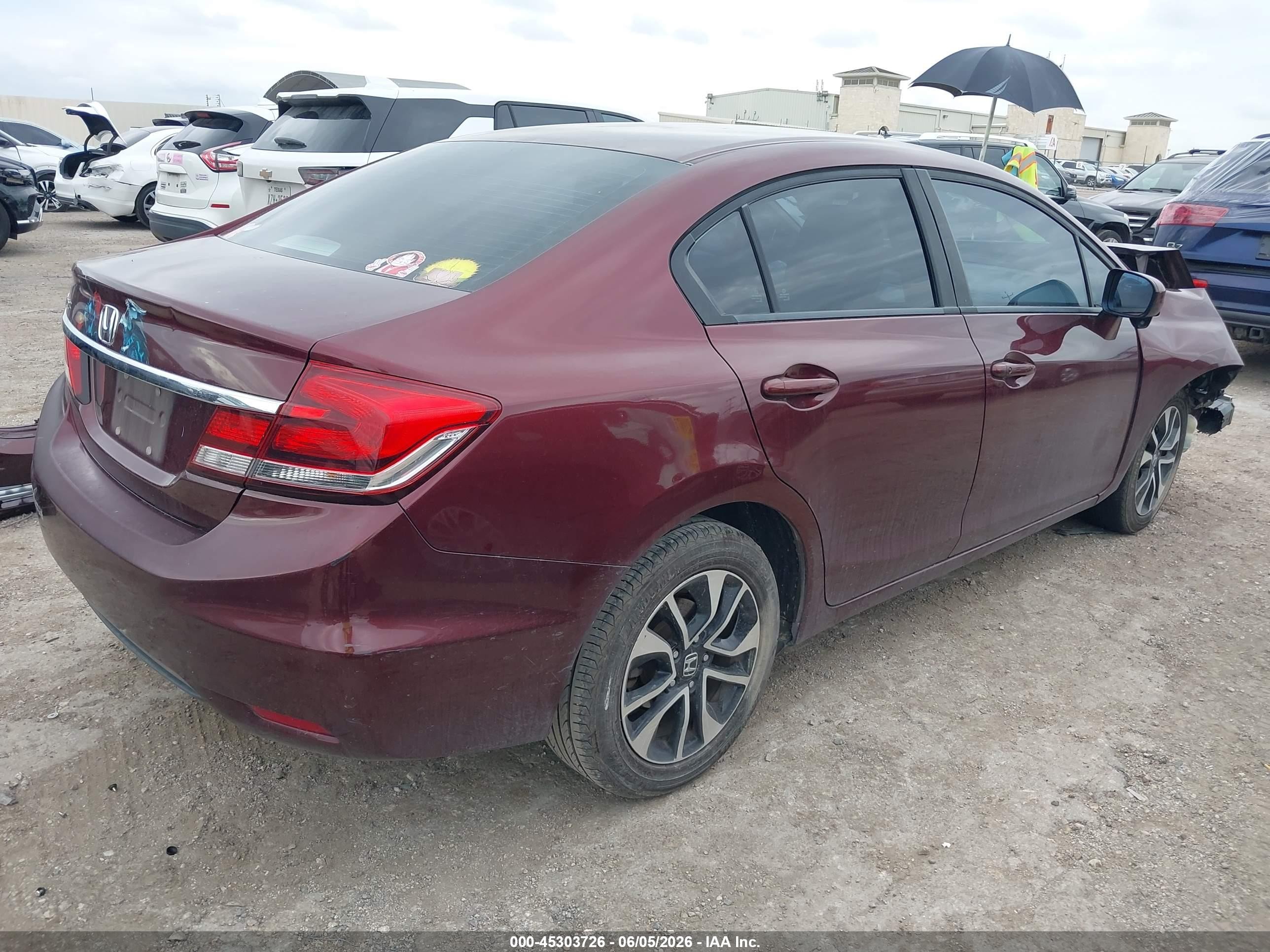 2015 Honda Civic Ex Maroon vin: 19XFB2F83FE002533