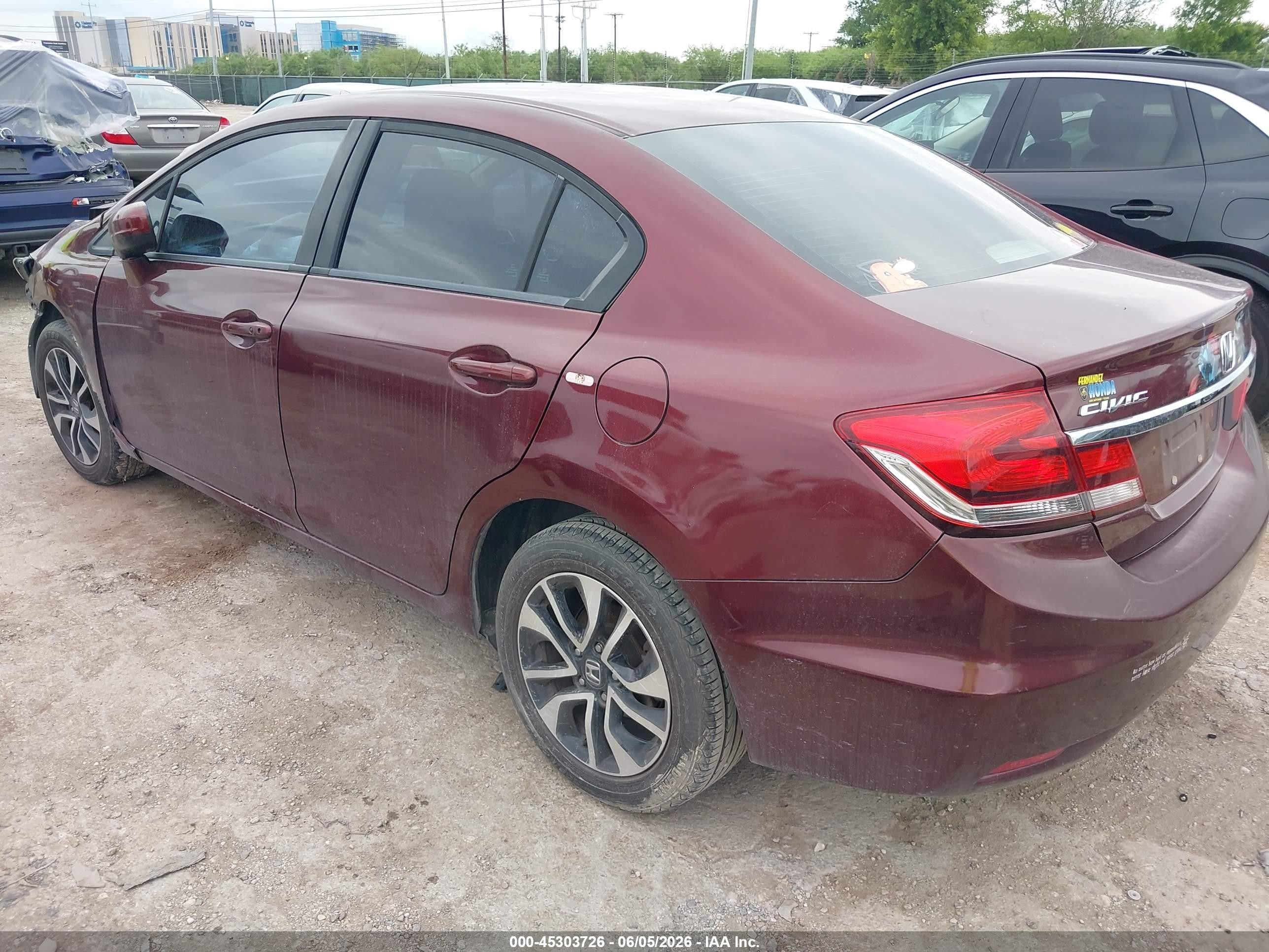2015 Honda Civic Ex Maroon vin: 19XFB2F83FE002533