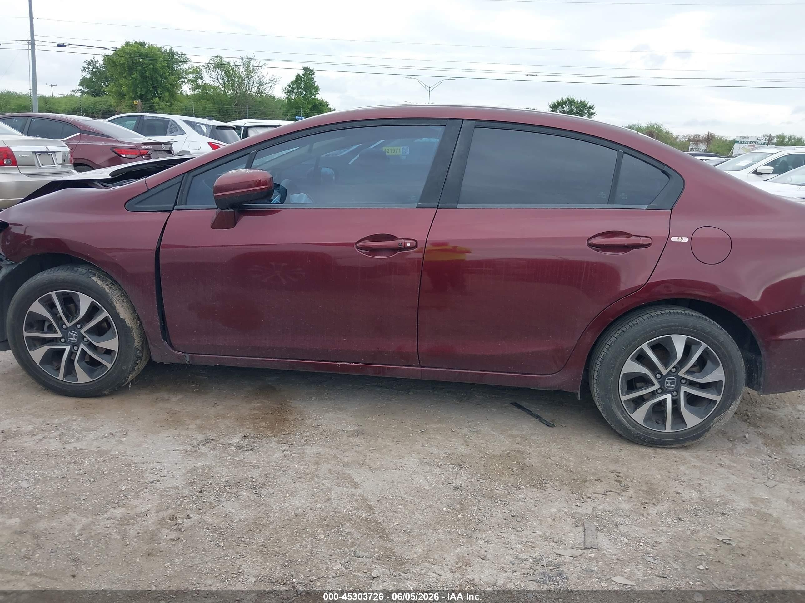 2015 Honda Civic Ex Maroon vin: 19XFB2F83FE002533