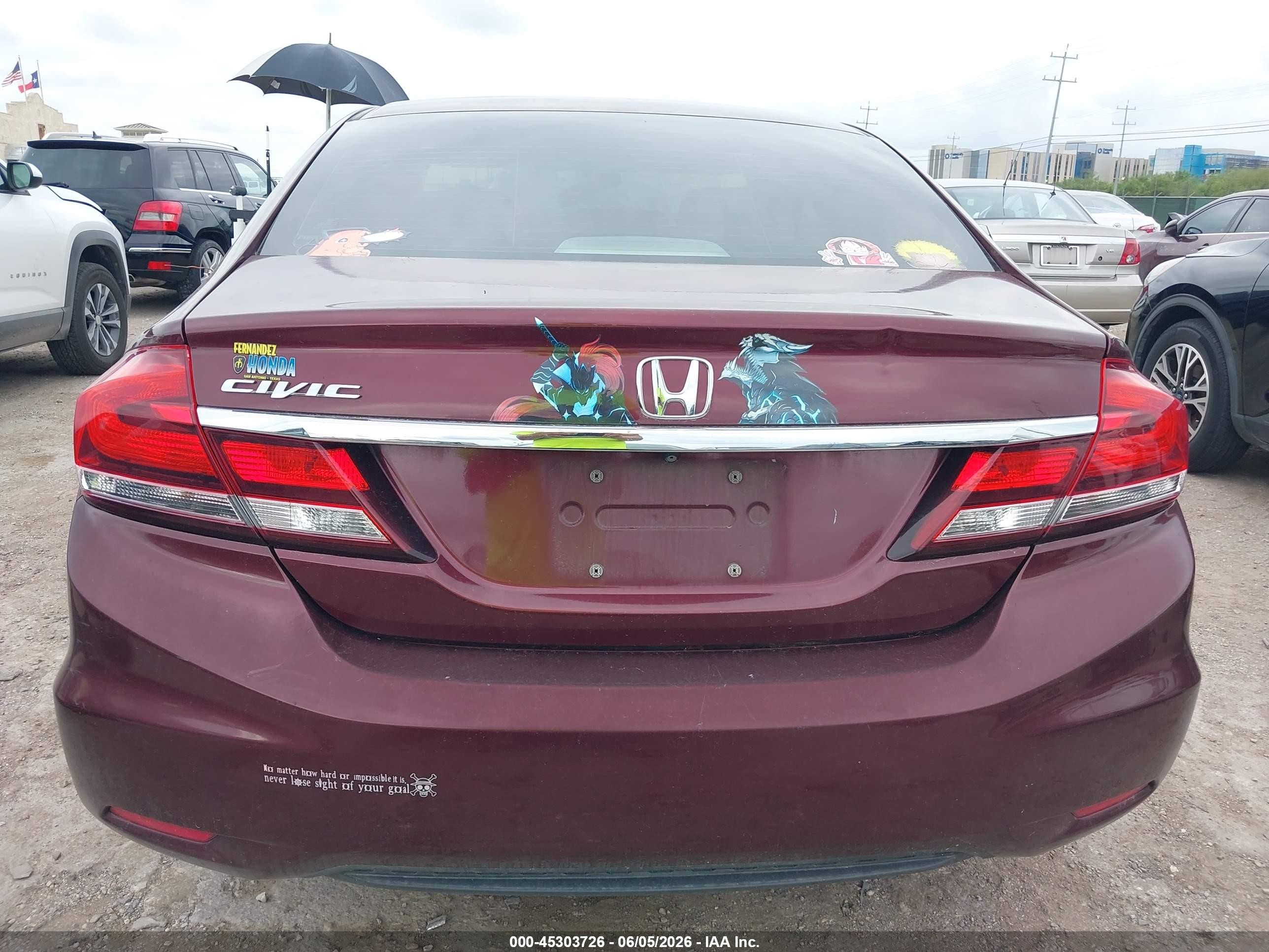 2015 Honda Civic Ex Maroon vin: 19XFB2F83FE002533