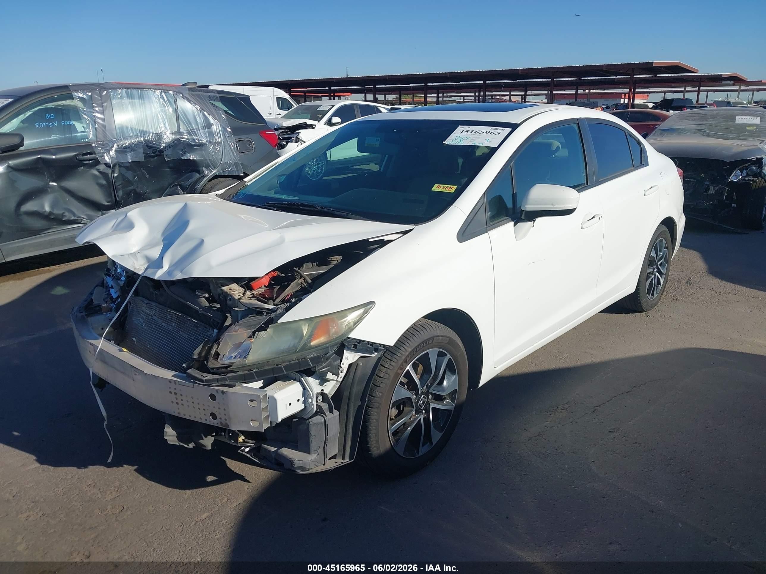2015 Honda Civic Ex Белый vin: 19XFB2F83FE006176