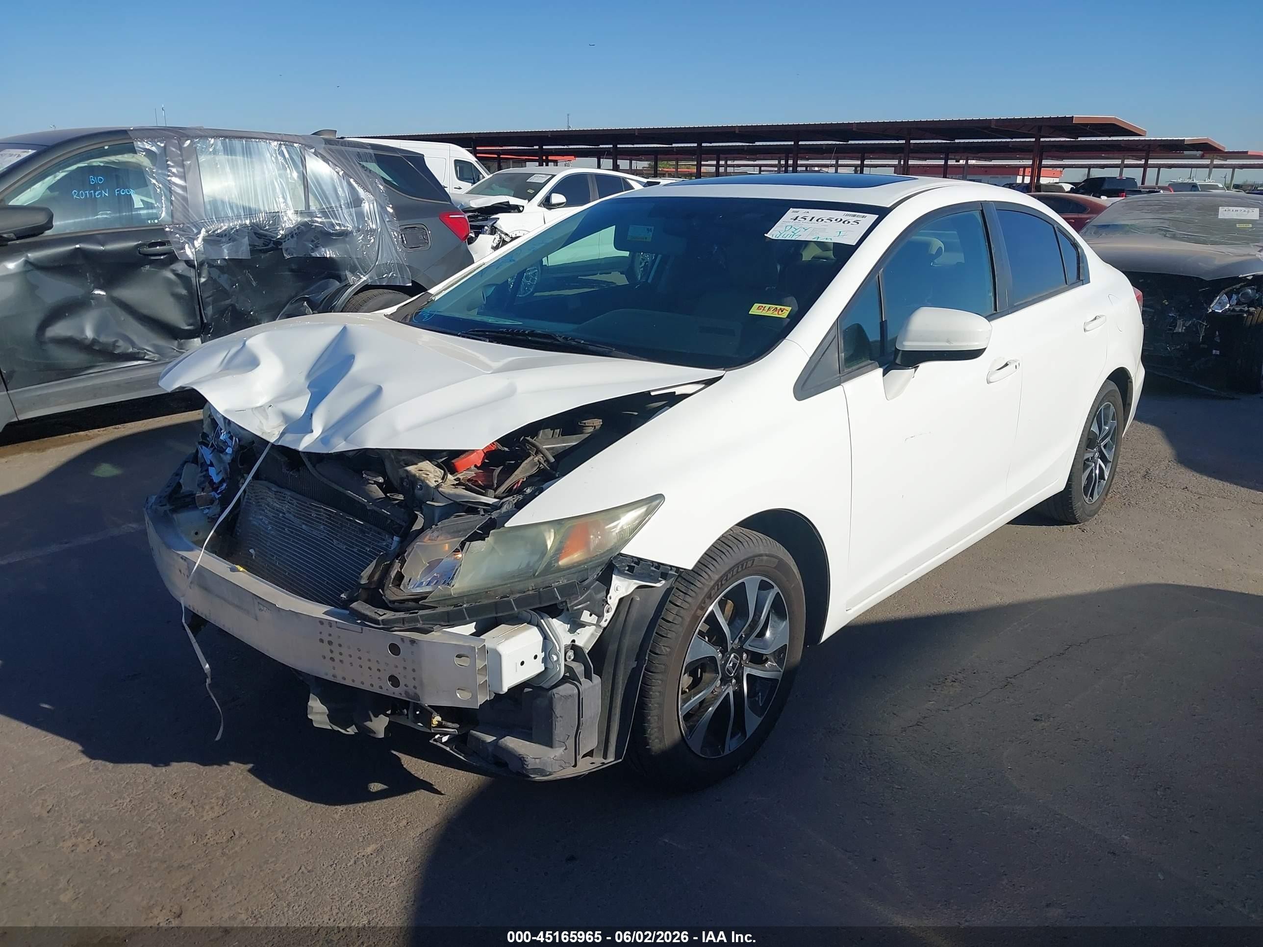 2015 Honda Civic Ex Белый vin: 19XFB2F83FE006176