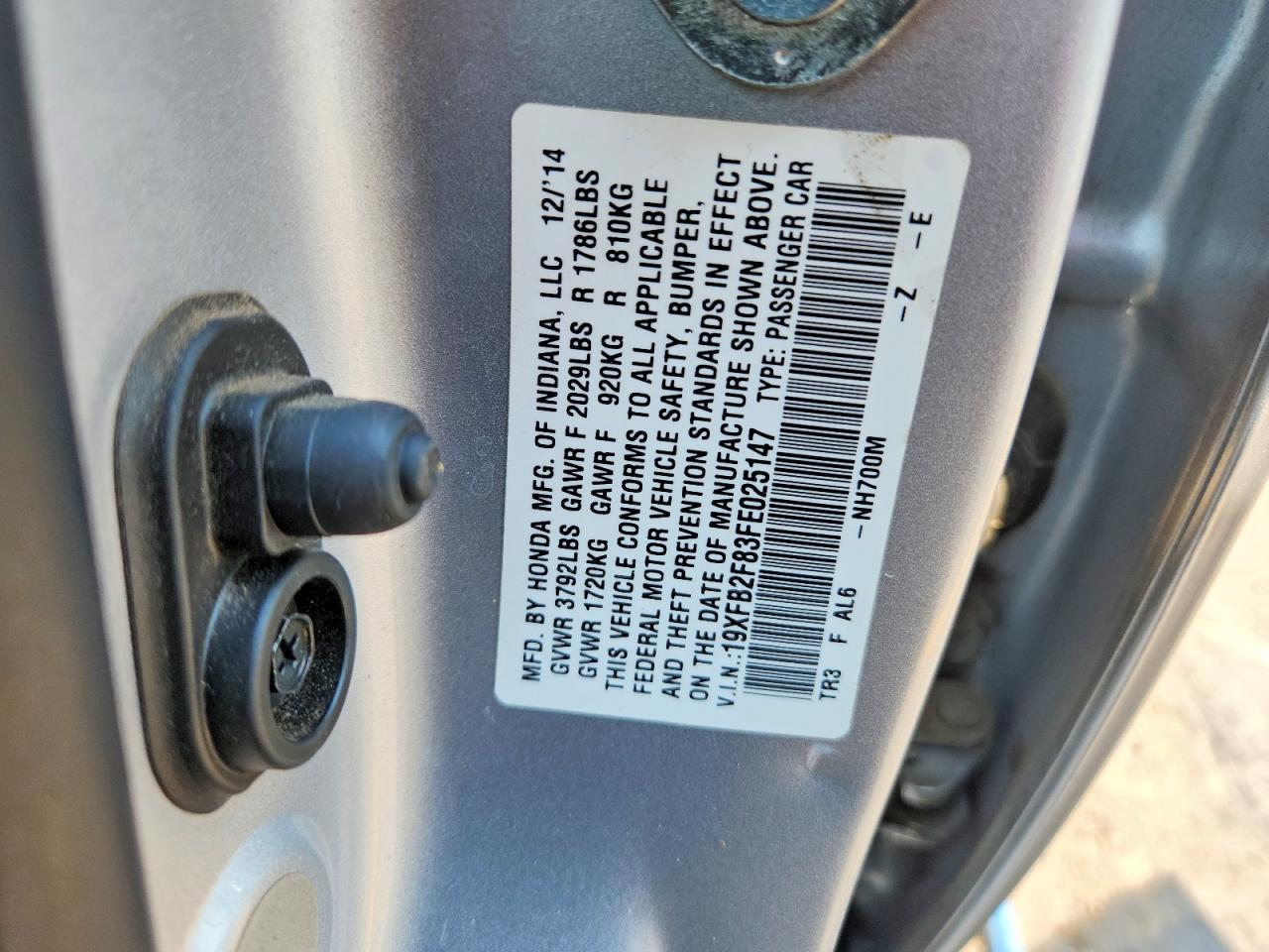 2015 Honda Civic Ex Silver vin: 19XFB2F83FE025147