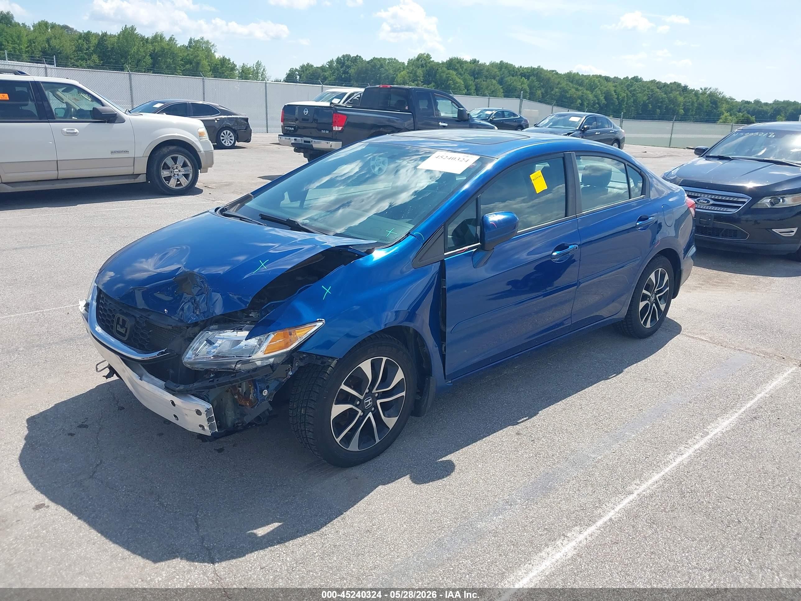 2015 Honda Civic Ex Blue vin: 19XFB2F83FE031143