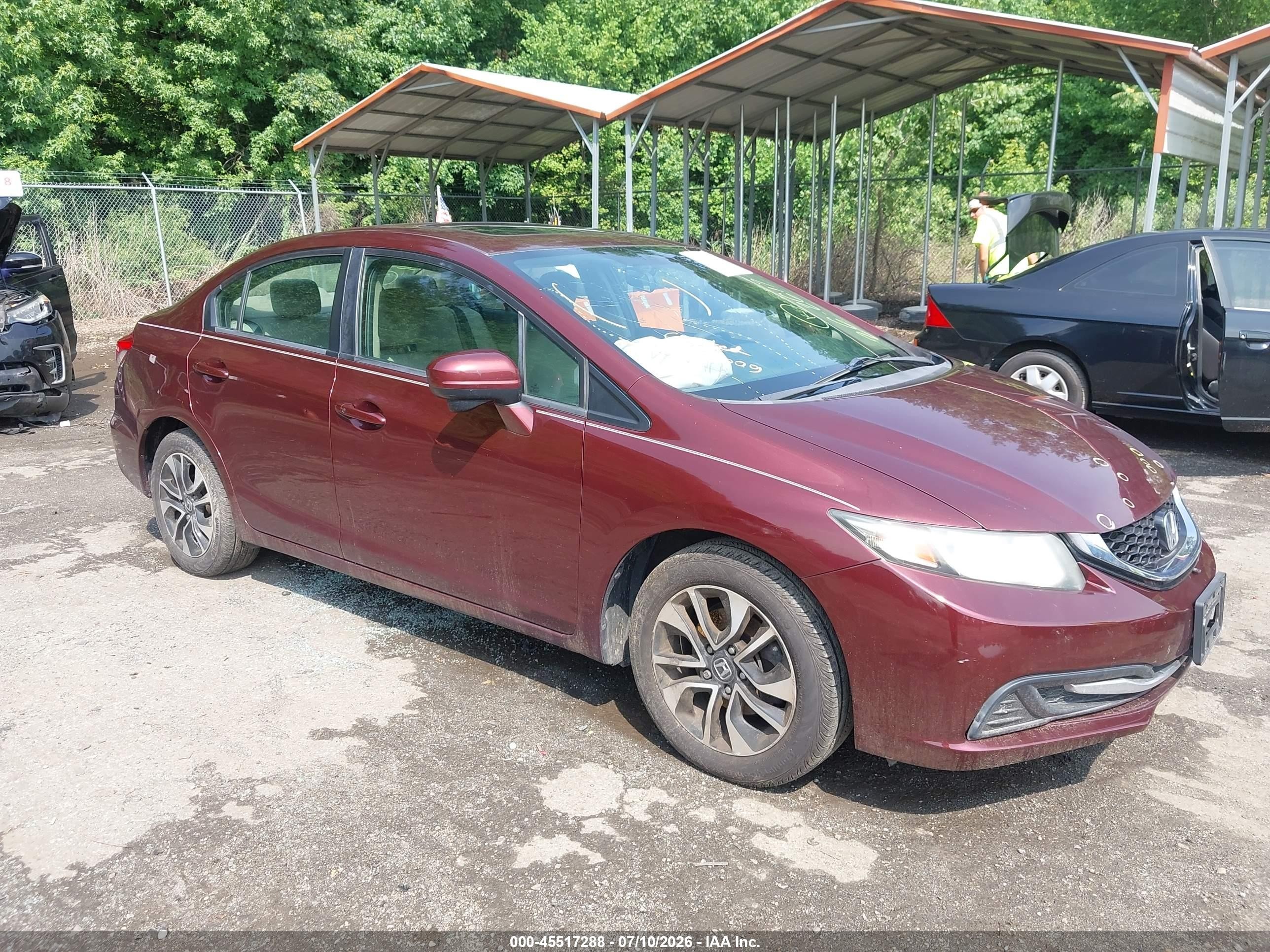 2015 Honda Civic Ex Burgundy vin: 19XFB2F83FE253634