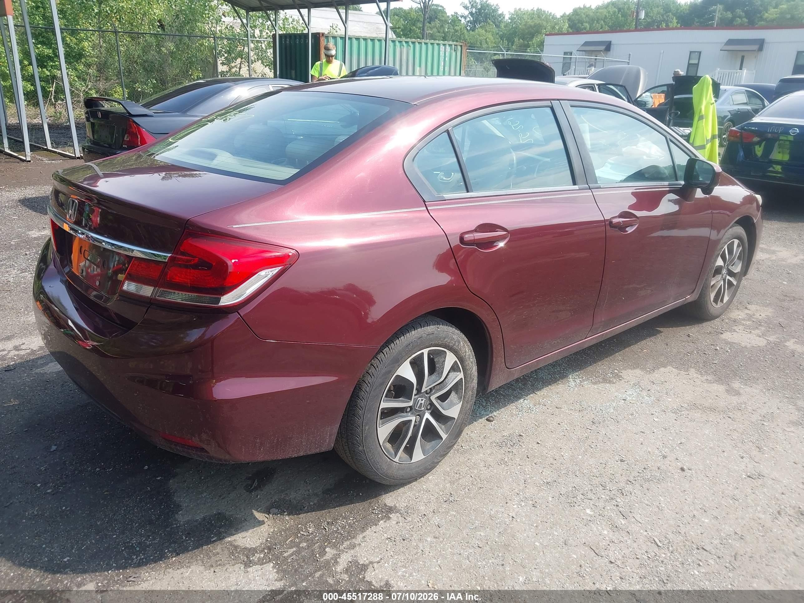 2015 Honda Civic Ex Burgundy vin: 19XFB2F83FE253634