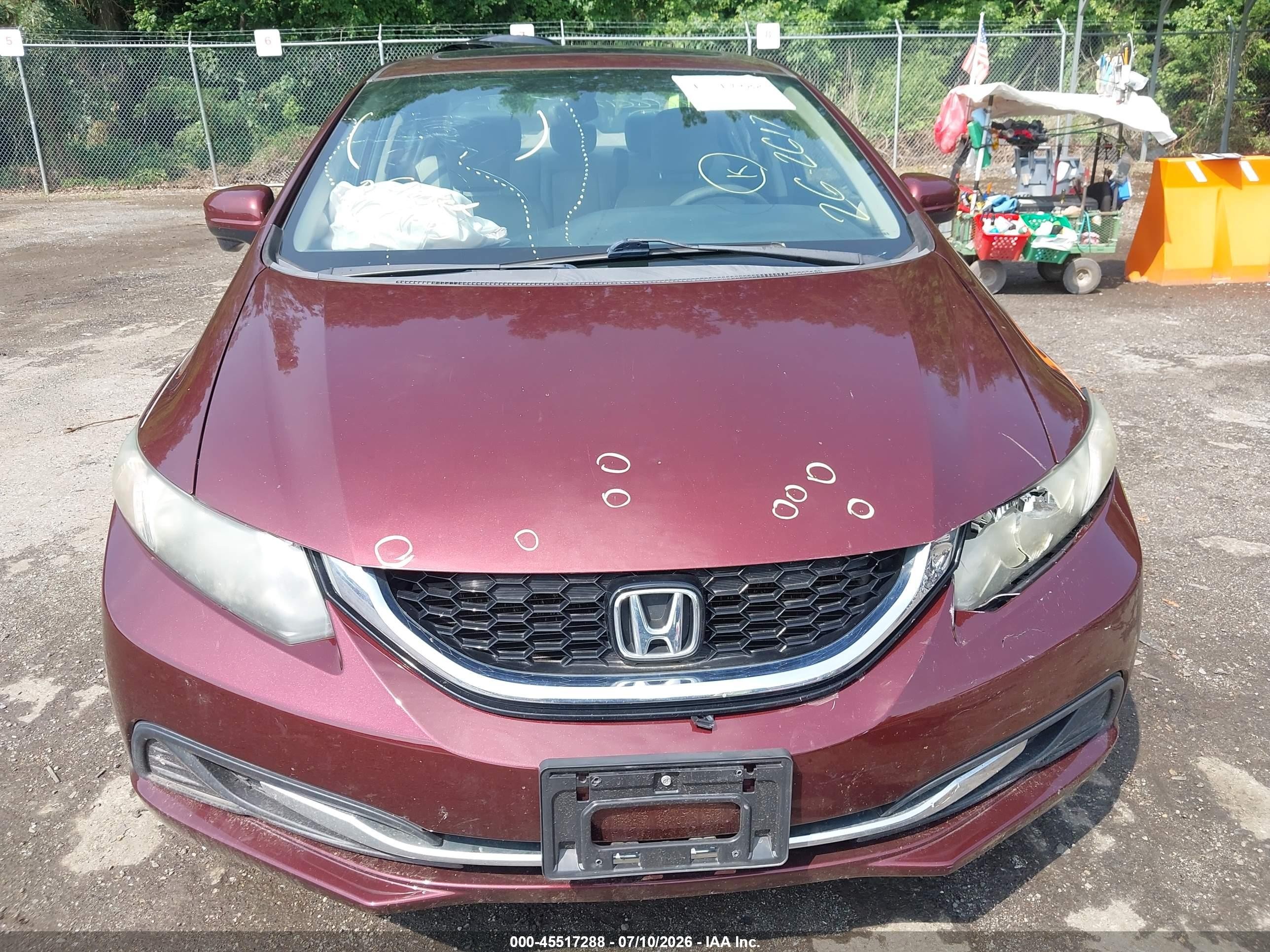 2015 Honda Civic Ex Burgundy vin: 19XFB2F83FE253634