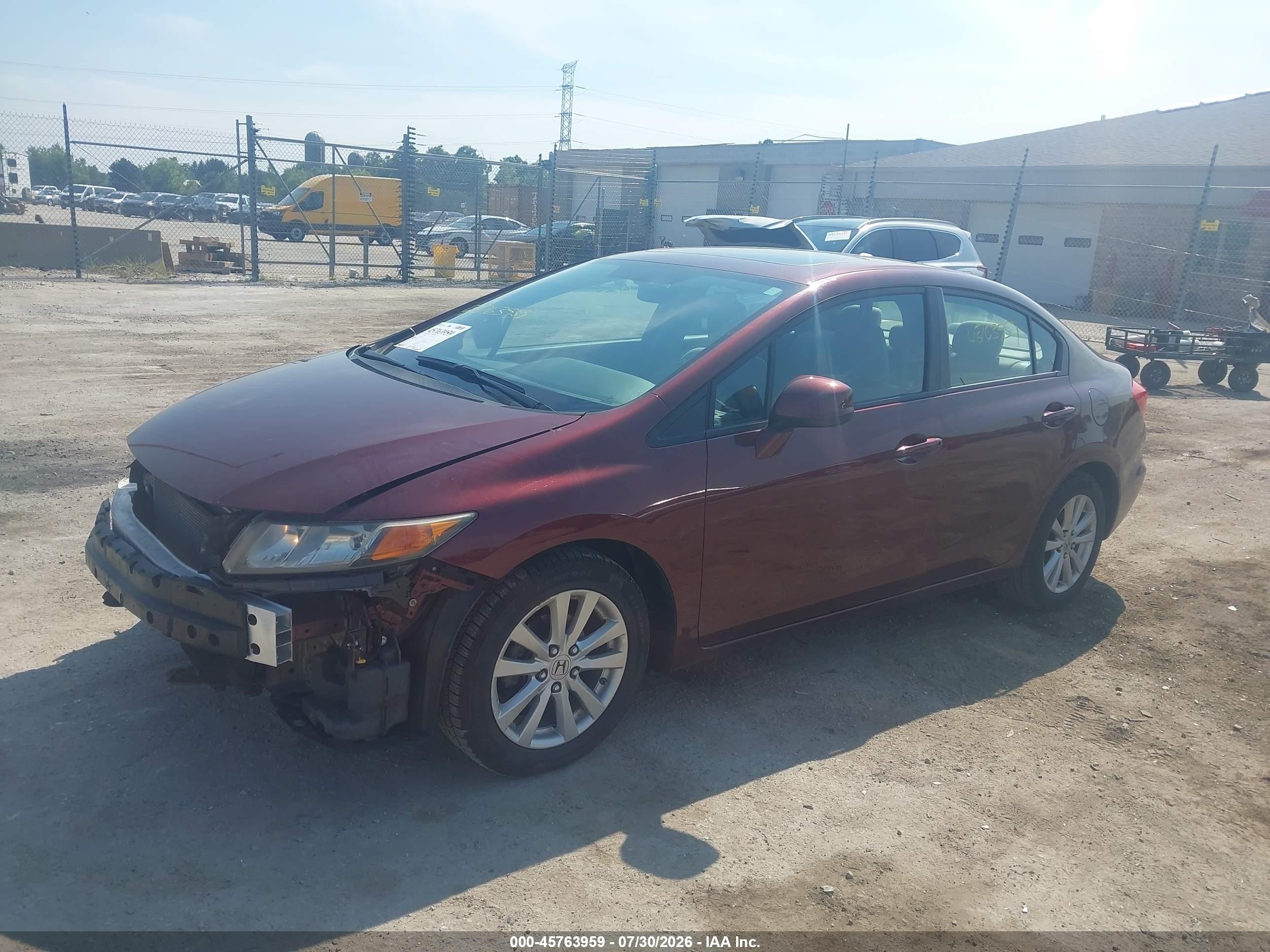 2012 Honda Civic Ex Burgundy vin: 19XFB2F84CE001547