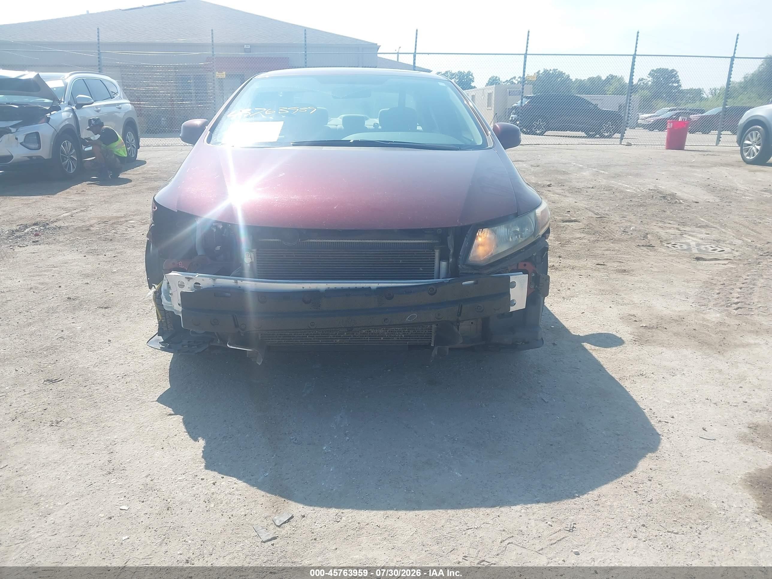 2012 Honda Civic Ex Burgundy vin: 19XFB2F84CE001547