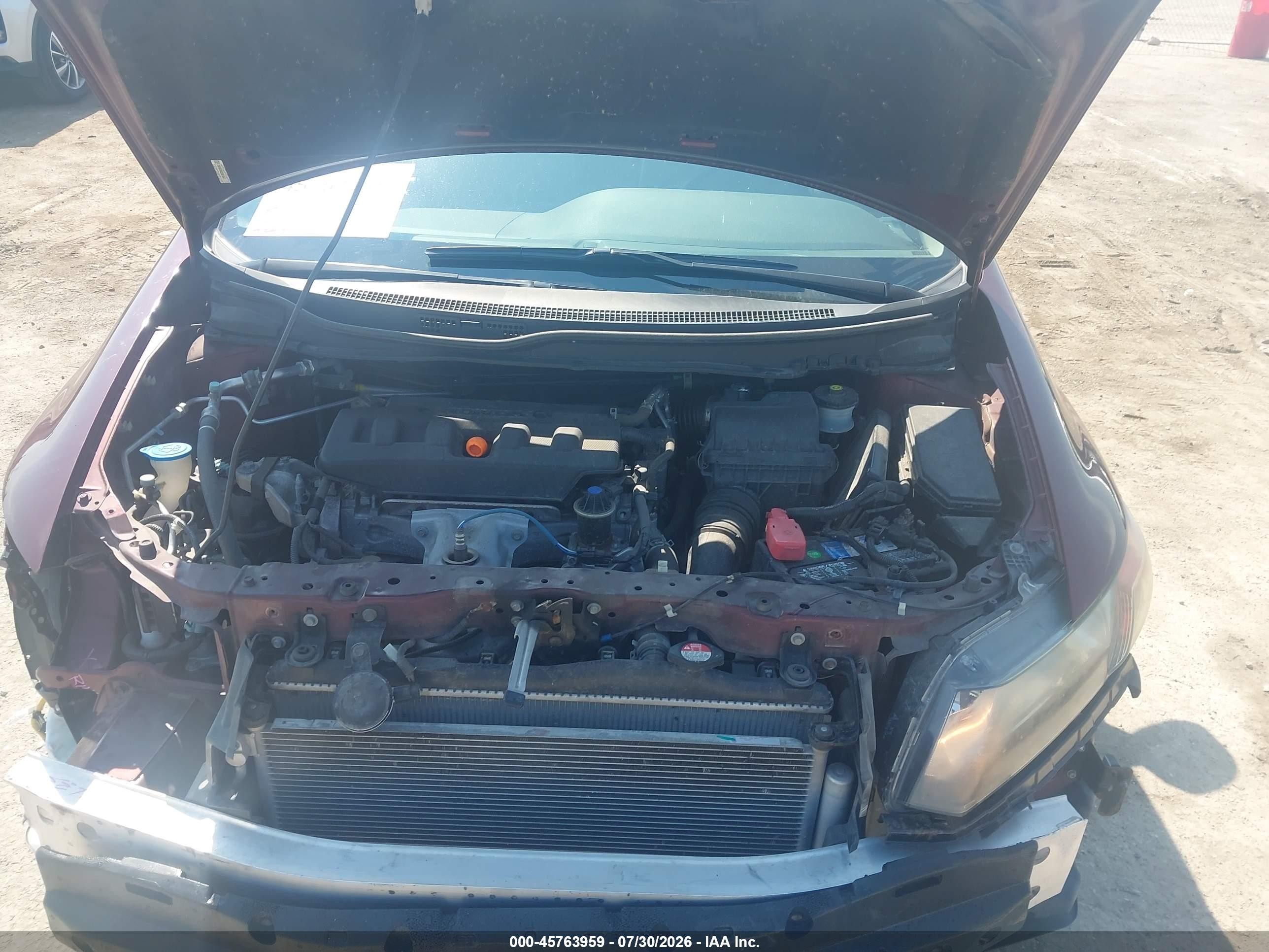 2012 Honda Civic Ex Burgundy vin: 19XFB2F84CE001547