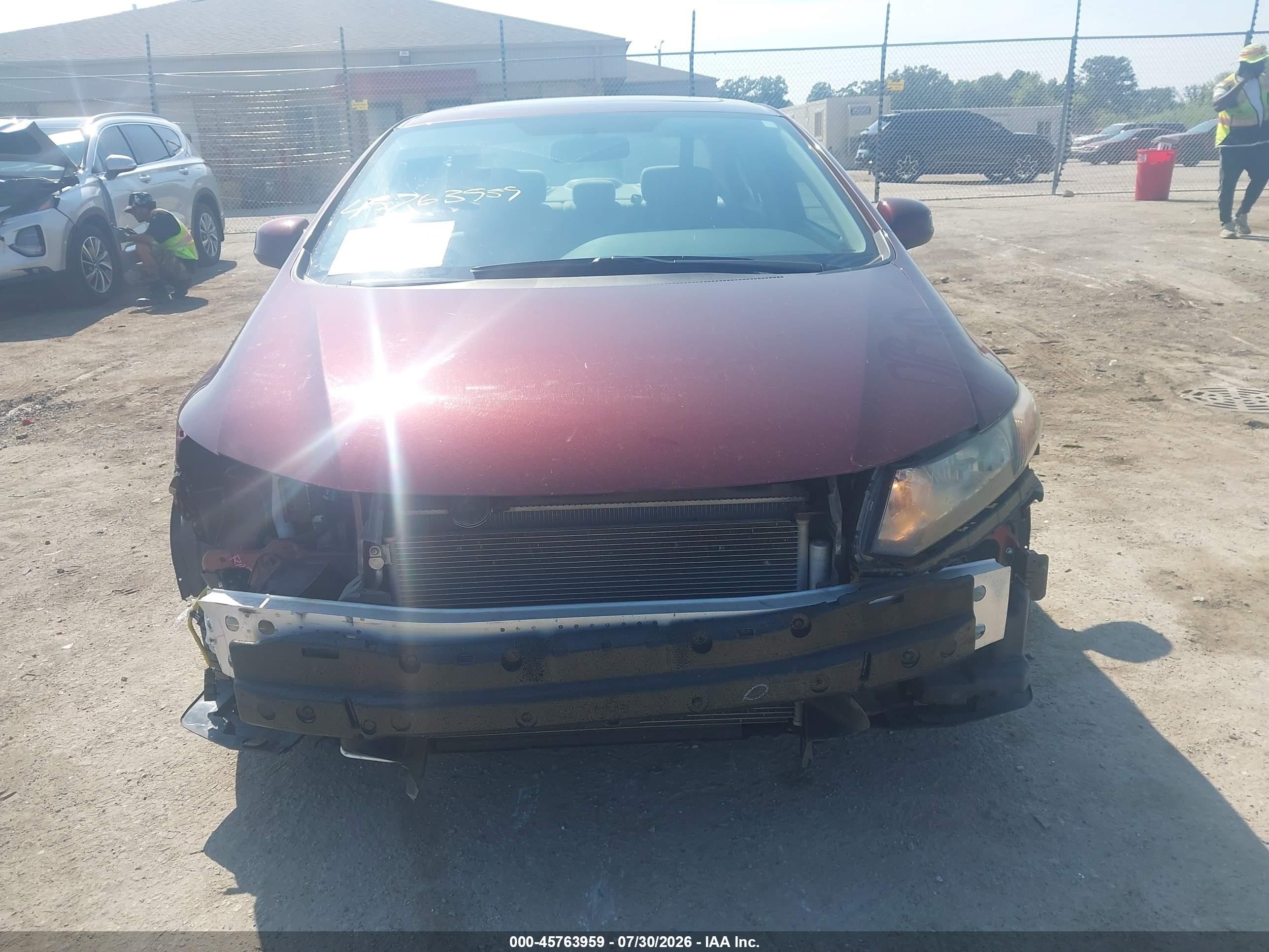 2012 Honda Civic Ex Burgundy vin: 19XFB2F84CE001547