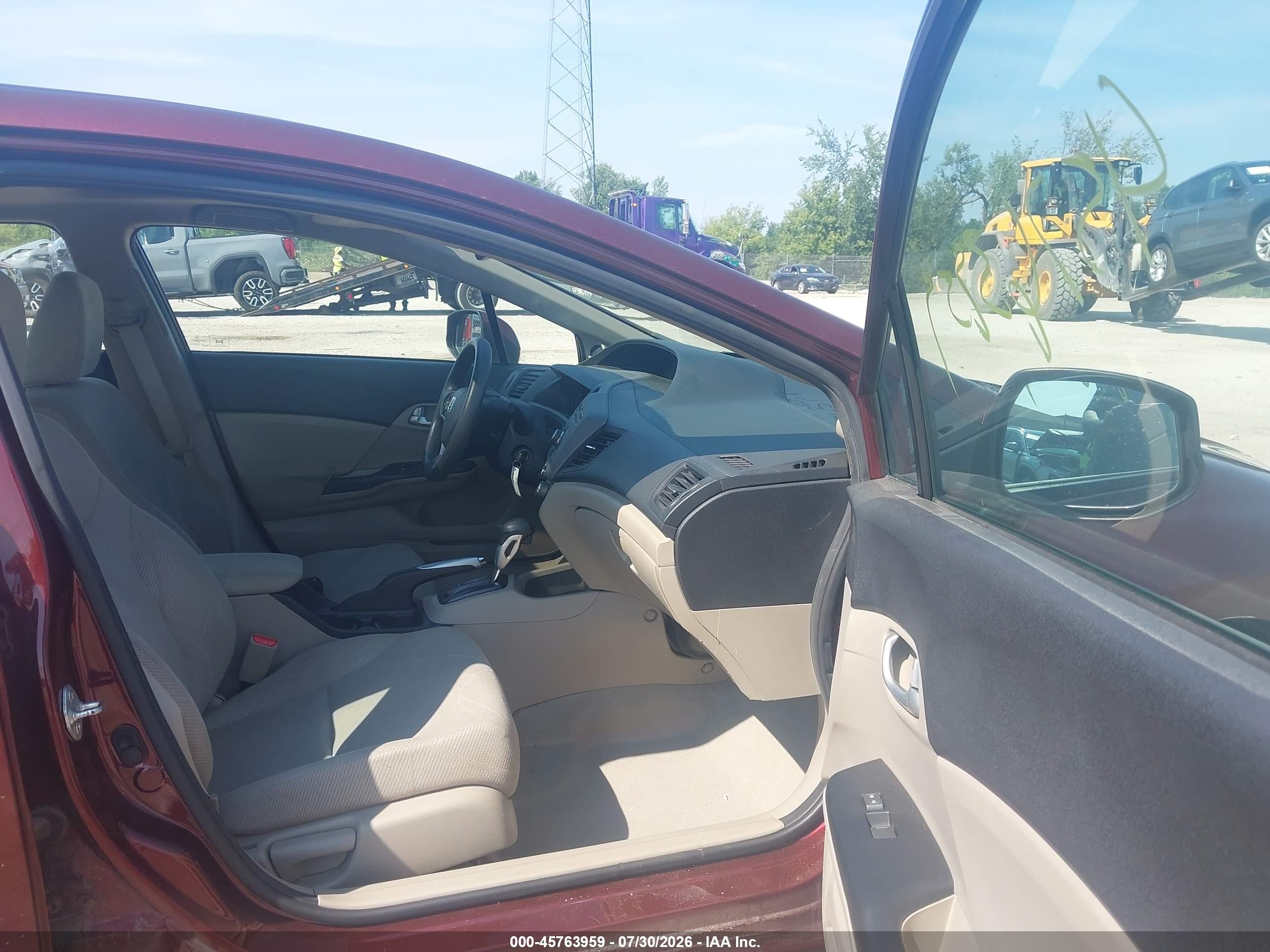 2012 Honda Civic Ex Burgundy vin: 19XFB2F84CE001547