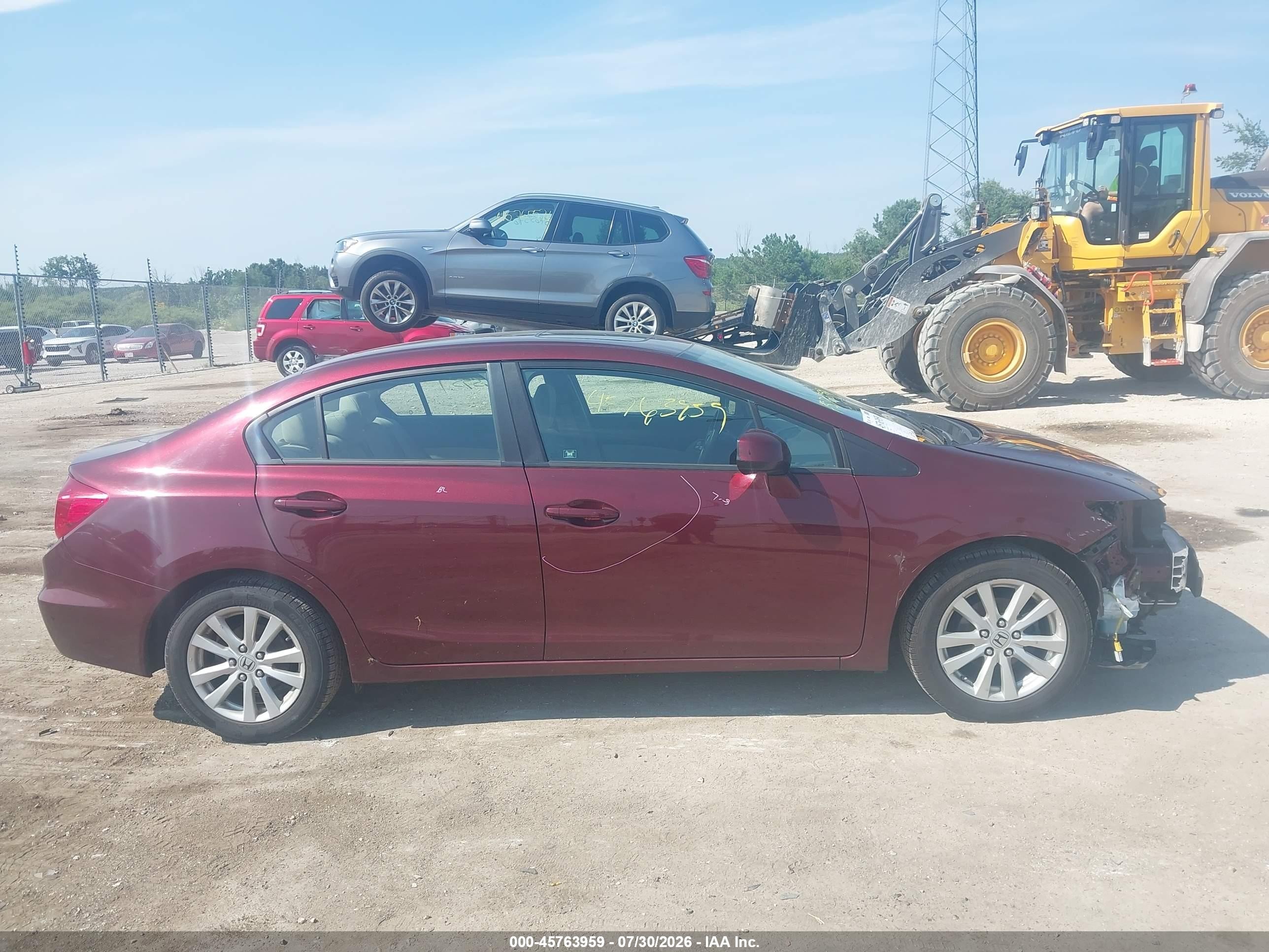 2012 Honda Civic Ex Burgundy vin: 19XFB2F84CE001547