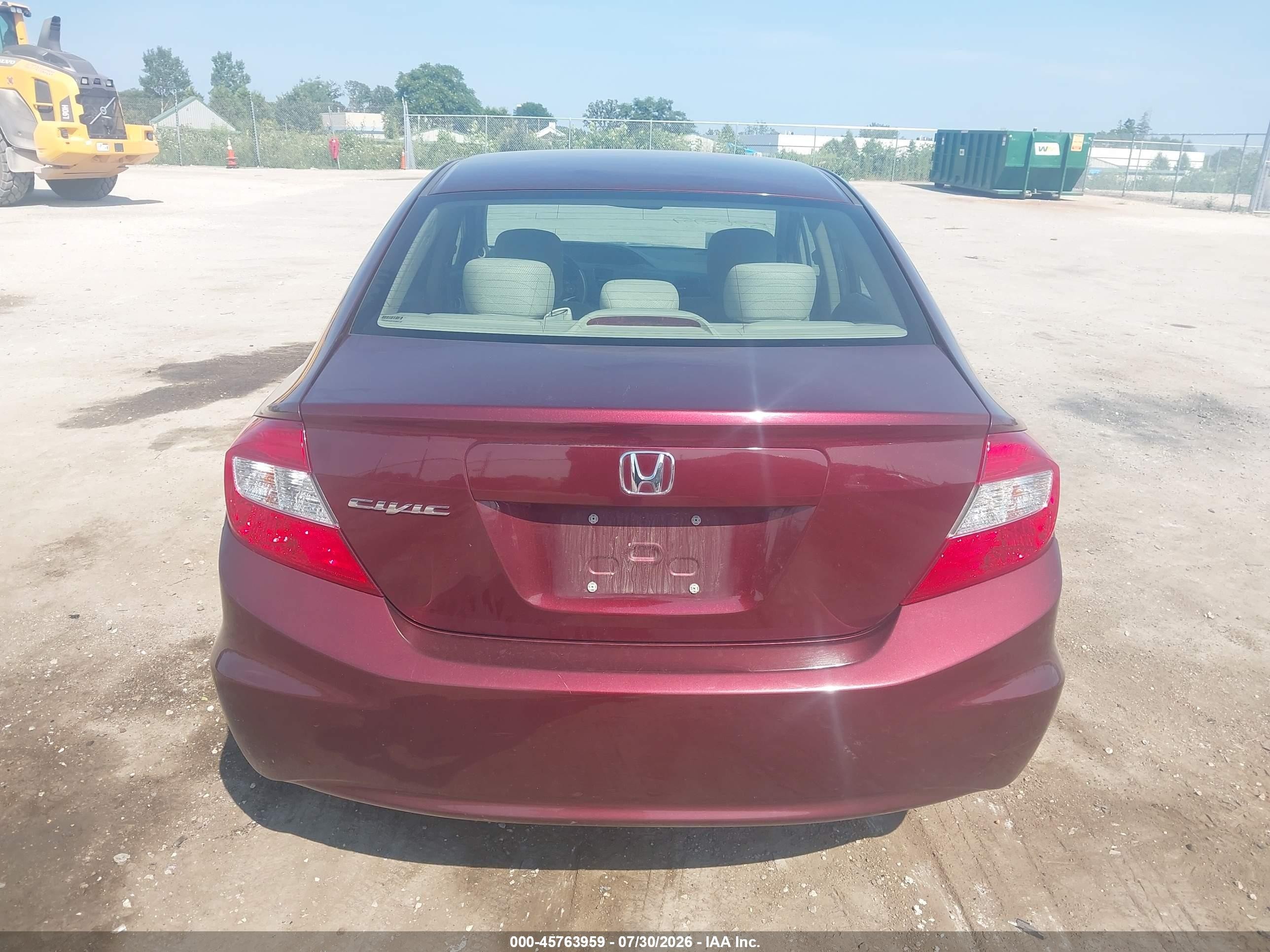 2012 Honda Civic Ex Burgundy vin: 19XFB2F84CE001547
