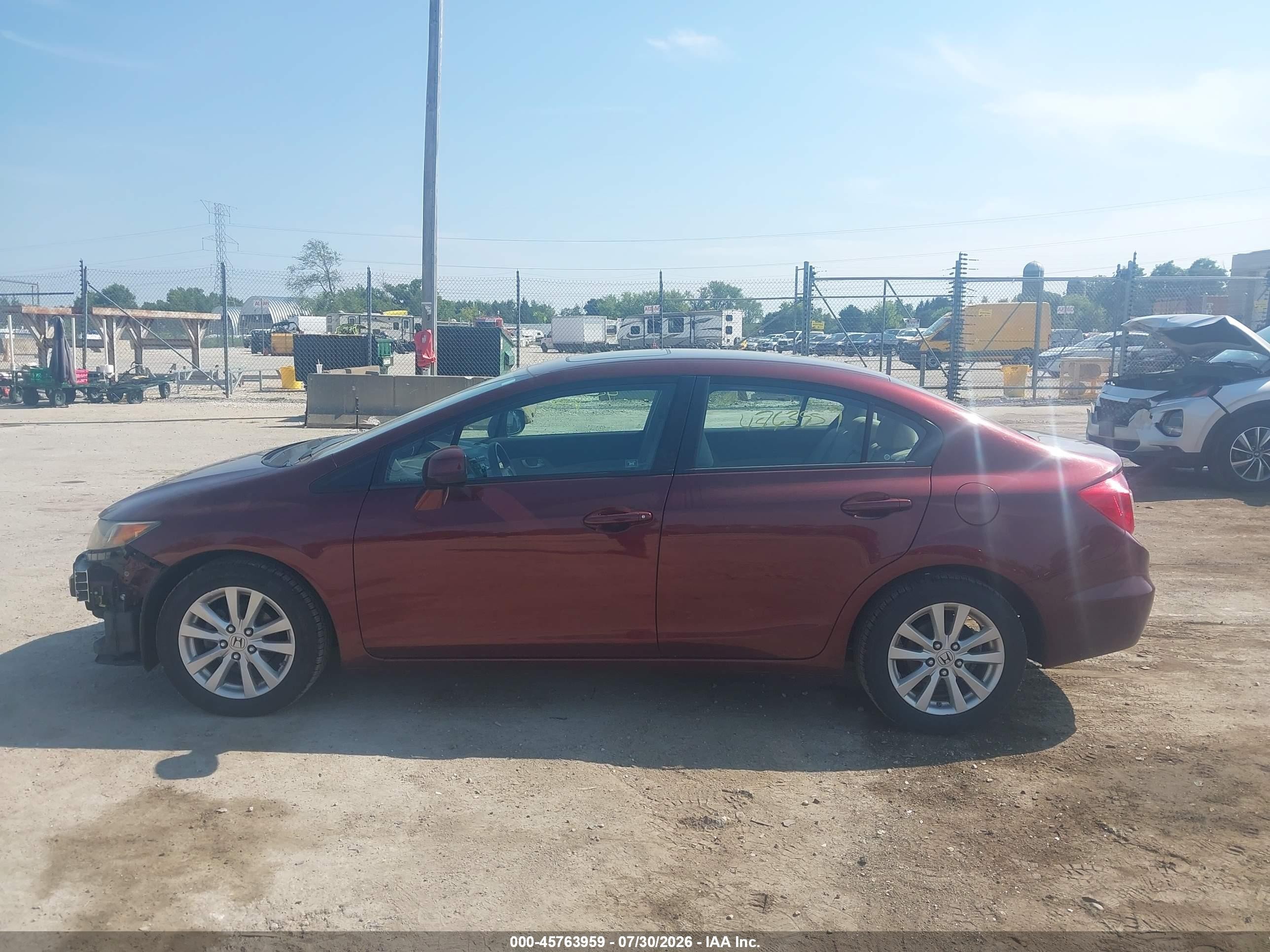 2012 Honda Civic Ex Burgundy vin: 19XFB2F84CE001547