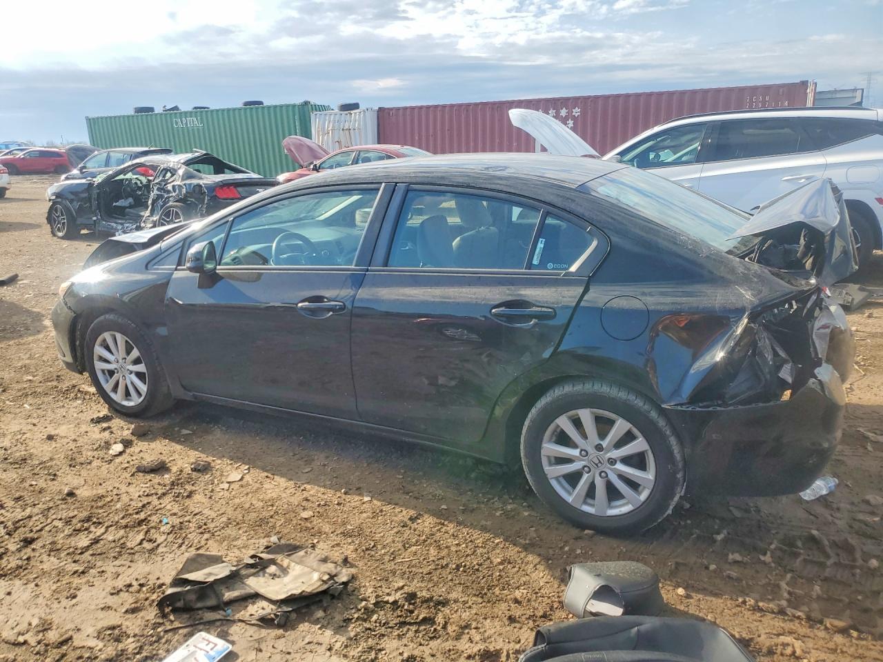 2012 Honda Civic Ex Black vin: 19XFB2F84CE030546