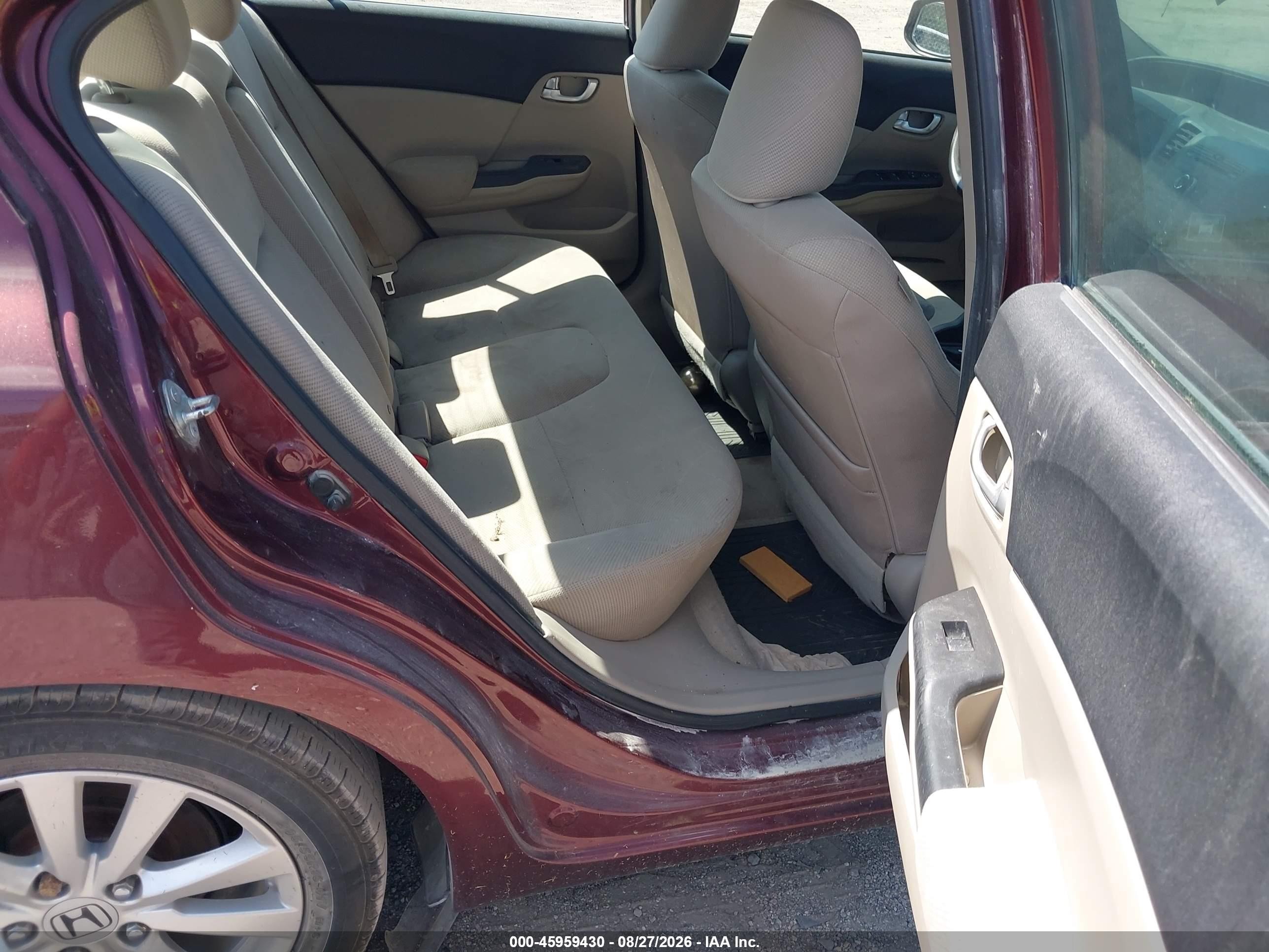 2012 Honda Civic Ex Burgundy vin: 19XFB2F84CE031079