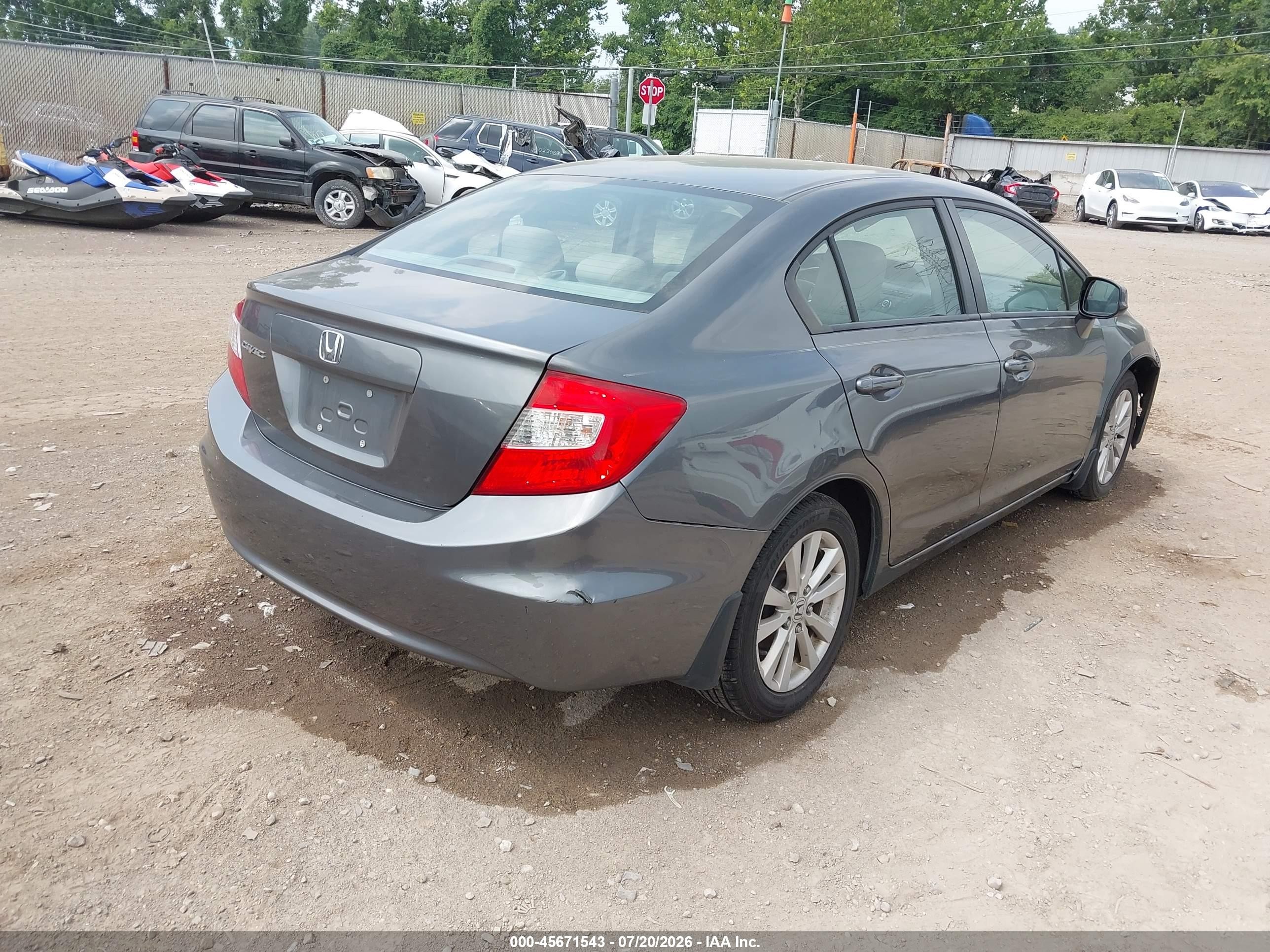 2012 Honda Civic Ex Gray vin: 19XFB2F84CE040493
