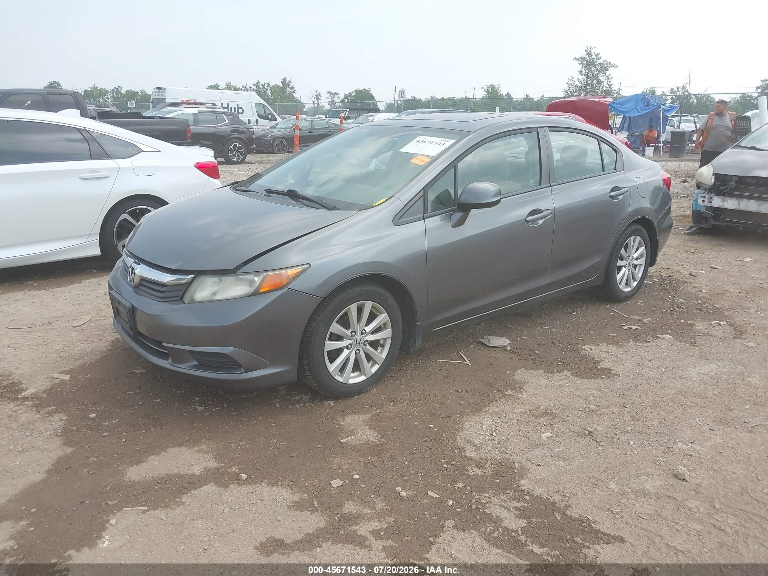 2012 Honda Civic Ex Gray vin: 19XFB2F84CE040493