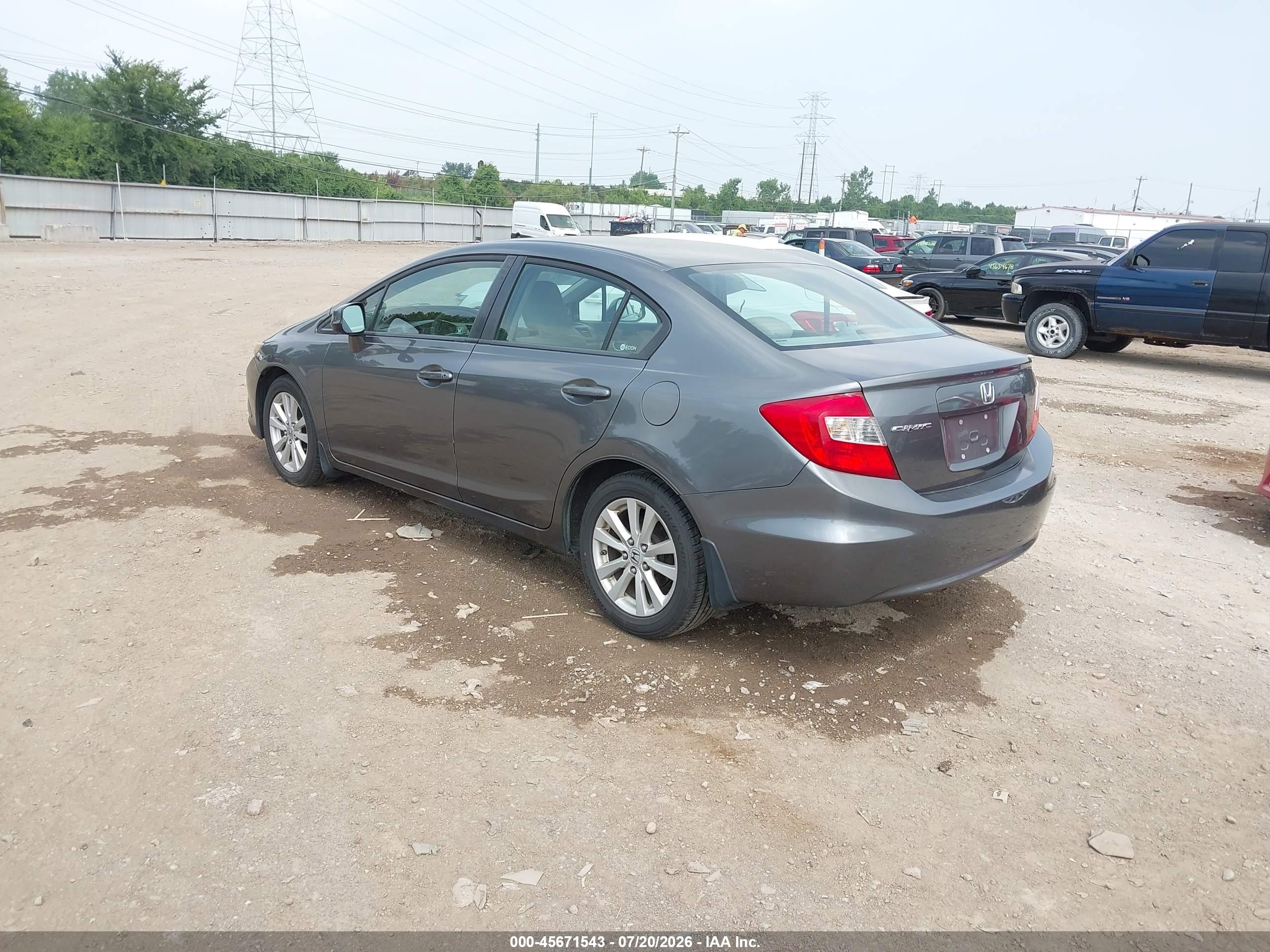 2012 Honda Civic Ex Gray vin: 19XFB2F84CE040493