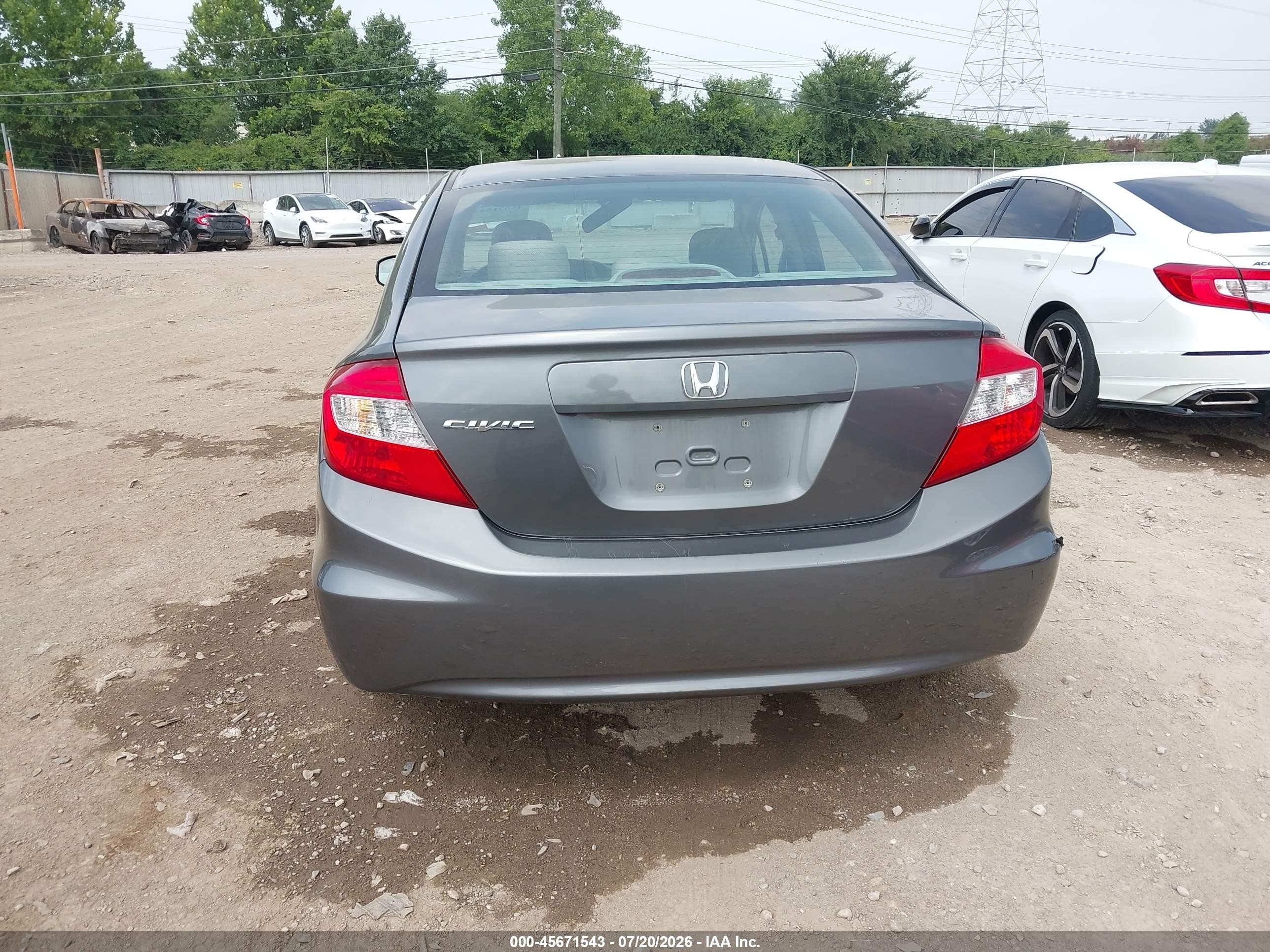 2012 Honda Civic Ex Gray vin: 19XFB2F84CE040493