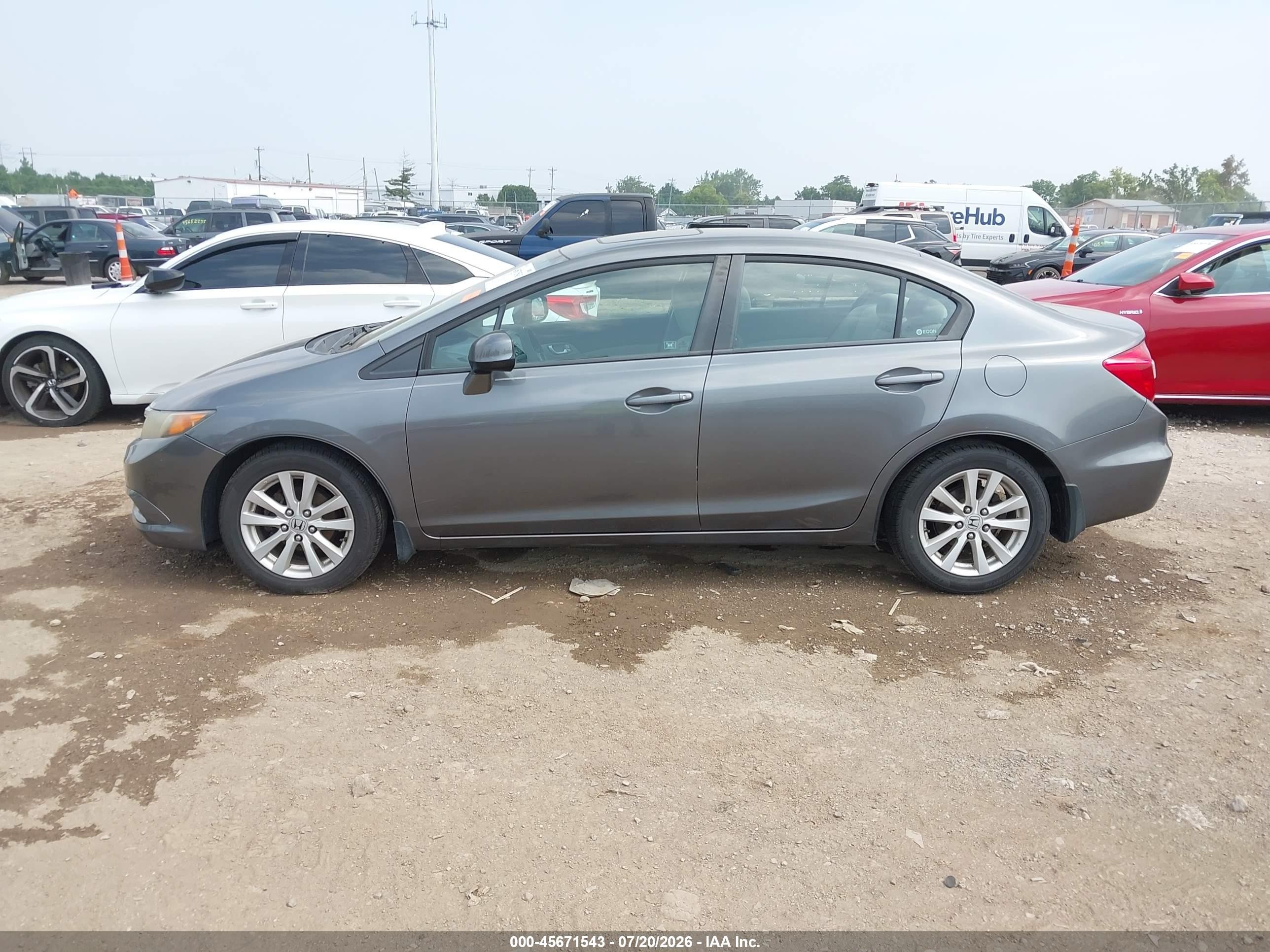 2012 Honda Civic Ex Gray vin: 19XFB2F84CE040493