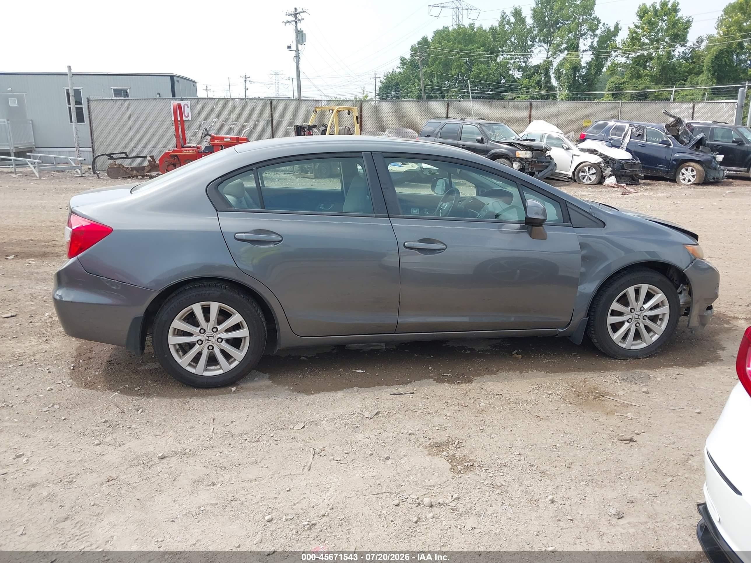 2012 Honda Civic Ex Gray vin: 19XFB2F84CE040493