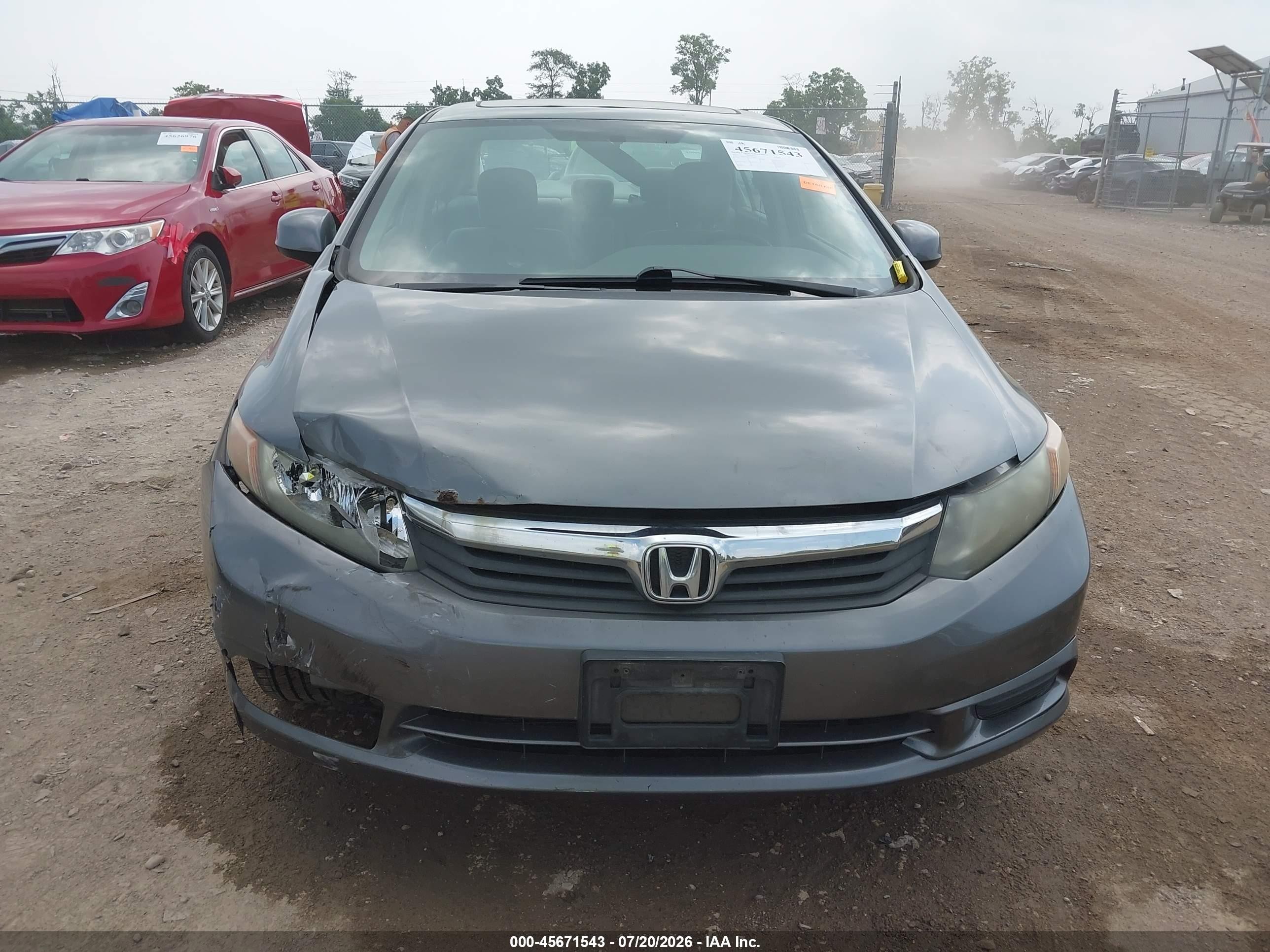 2012 Honda Civic Ex Gray vin: 19XFB2F84CE040493