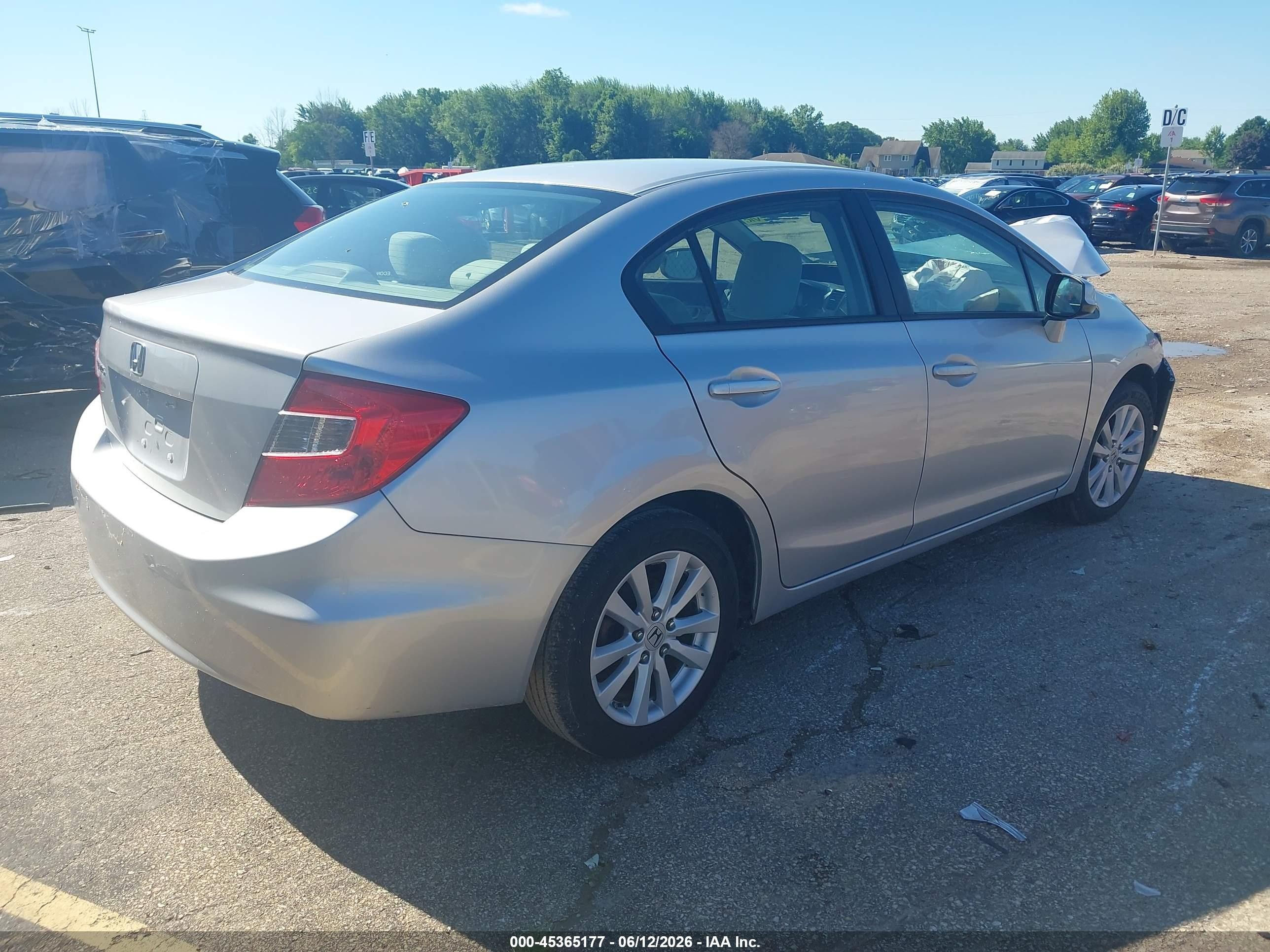 2012 Honda Civic Ex Silver vin: 19XFB2F84CE064390