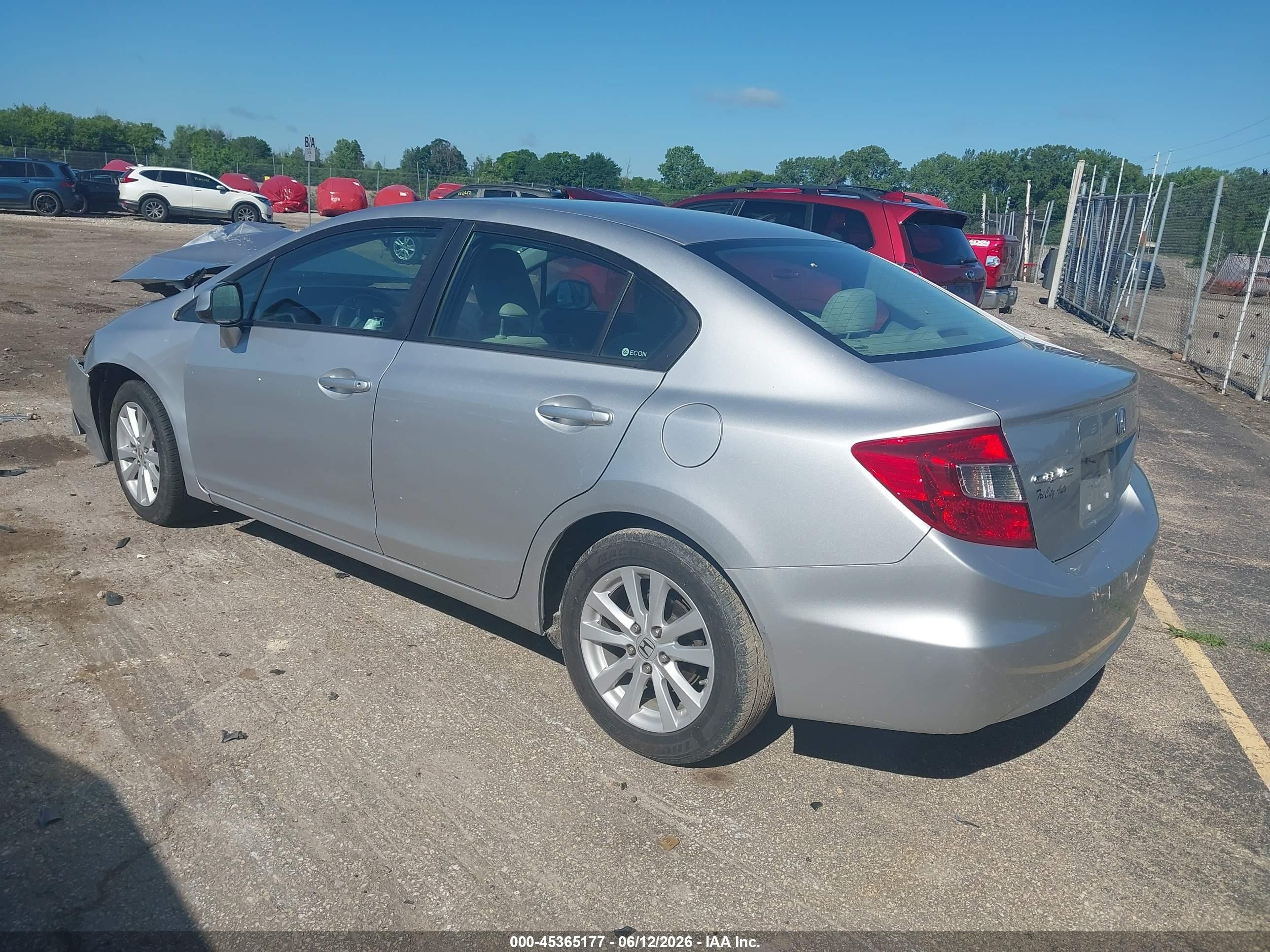 2012 Honda Civic Ex Silver vin: 19XFB2F84CE064390