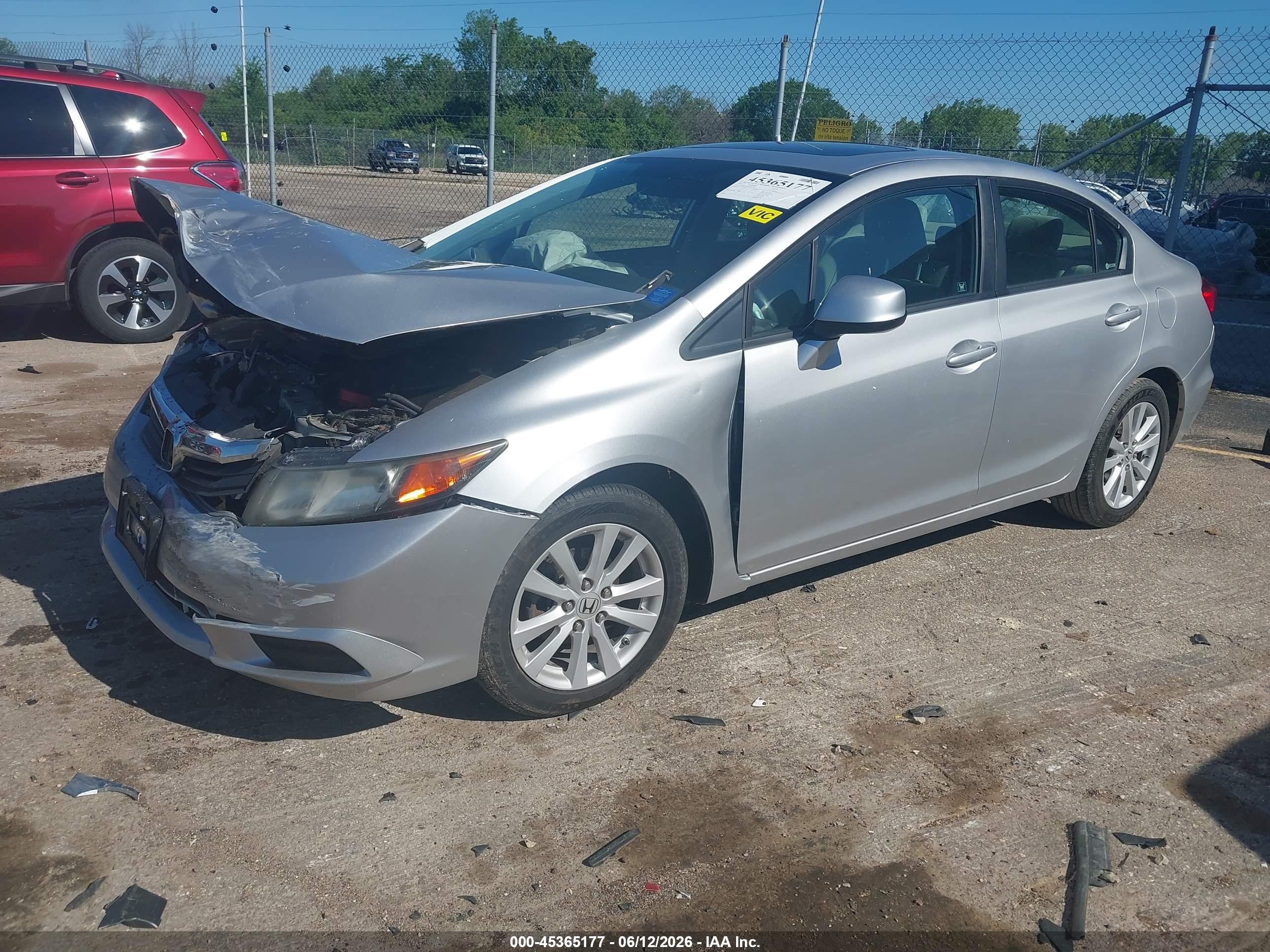 2012 Honda Civic Ex Silver vin: 19XFB2F84CE064390