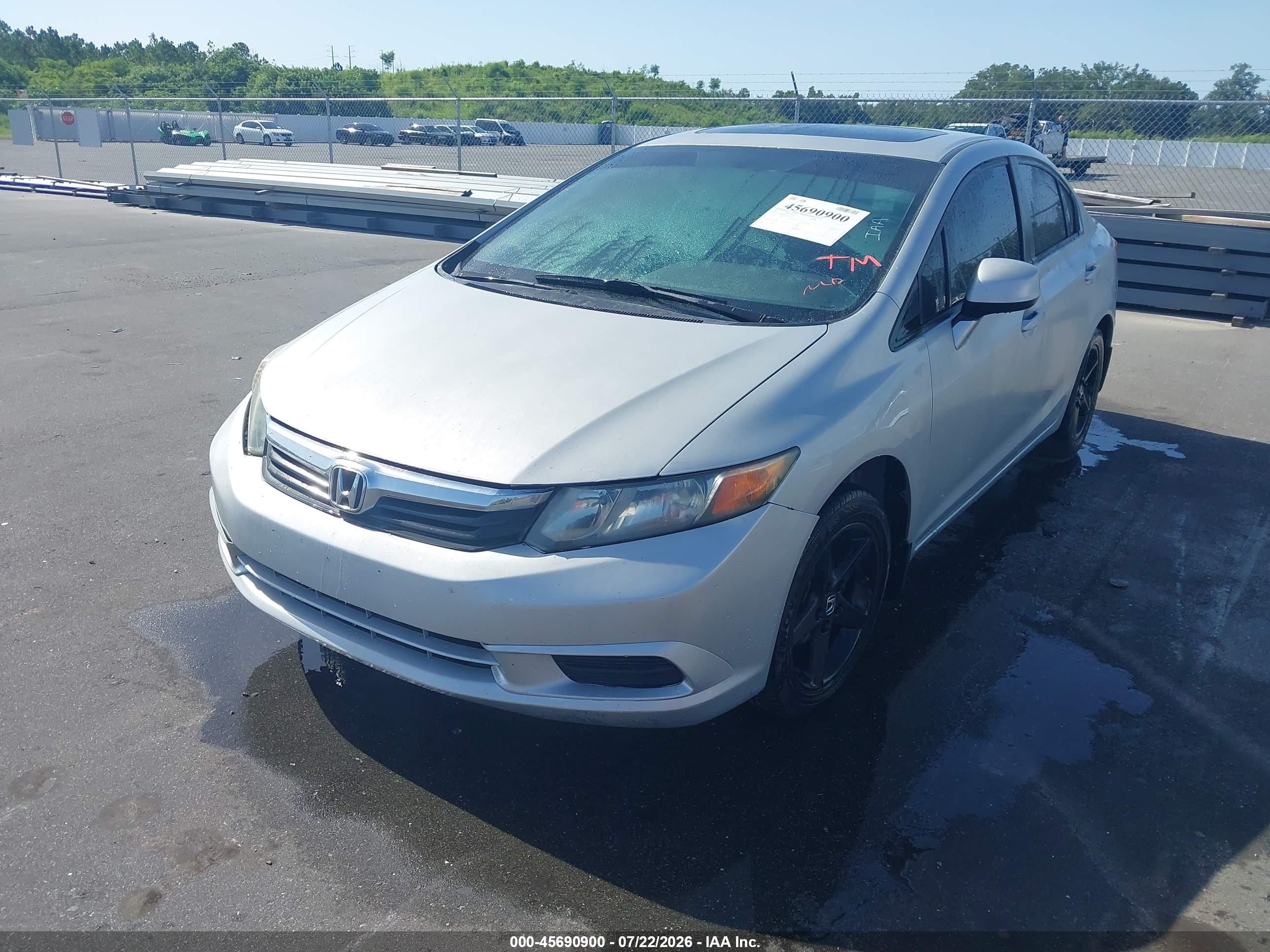 2012 Honda Civic Ex Silver vin: 19XFB2F84CE322455
