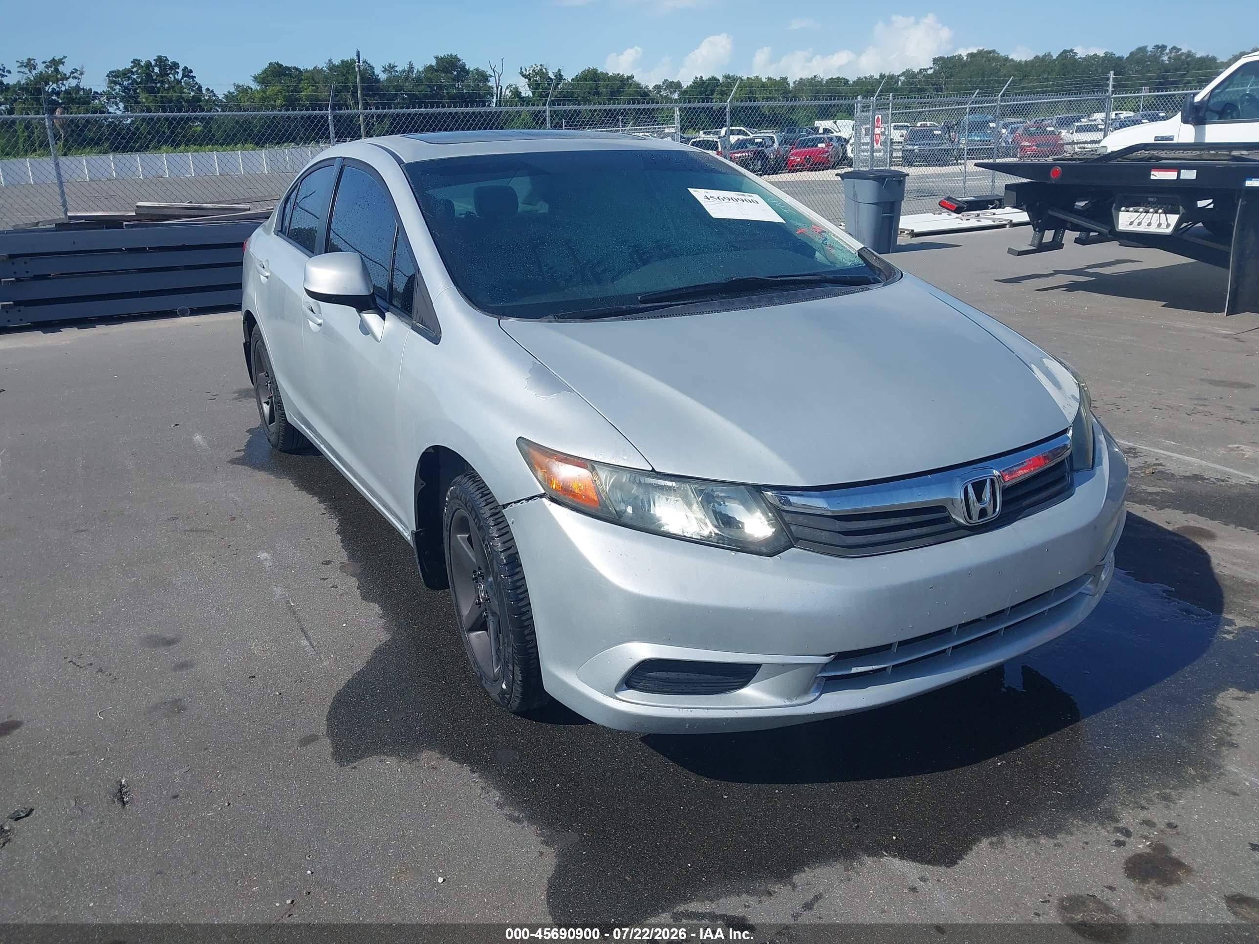 2012 Honda Civic Ex Silver vin: 19XFB2F84CE322455