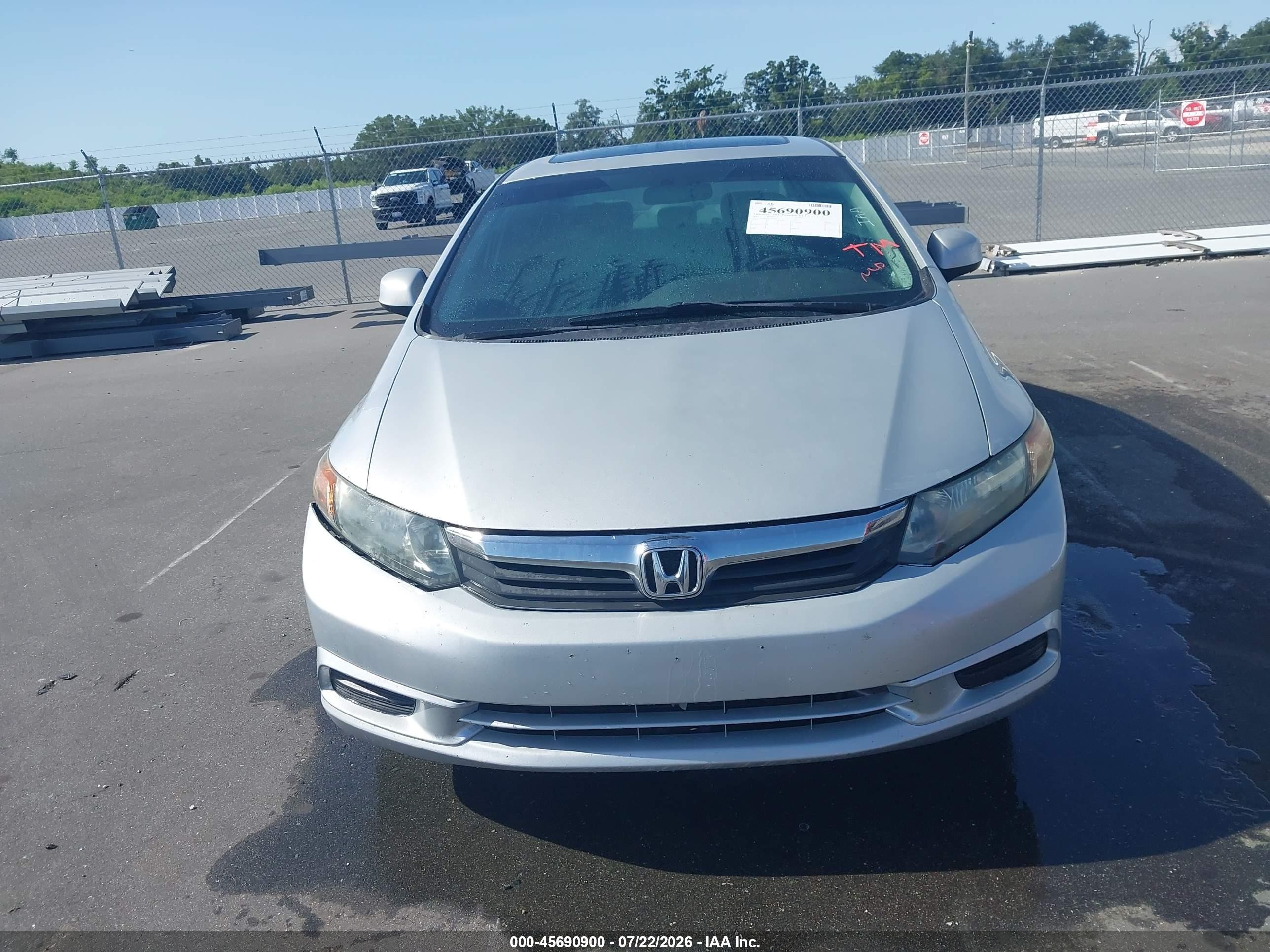 2012 Honda Civic Ex Silver vin: 19XFB2F84CE322455