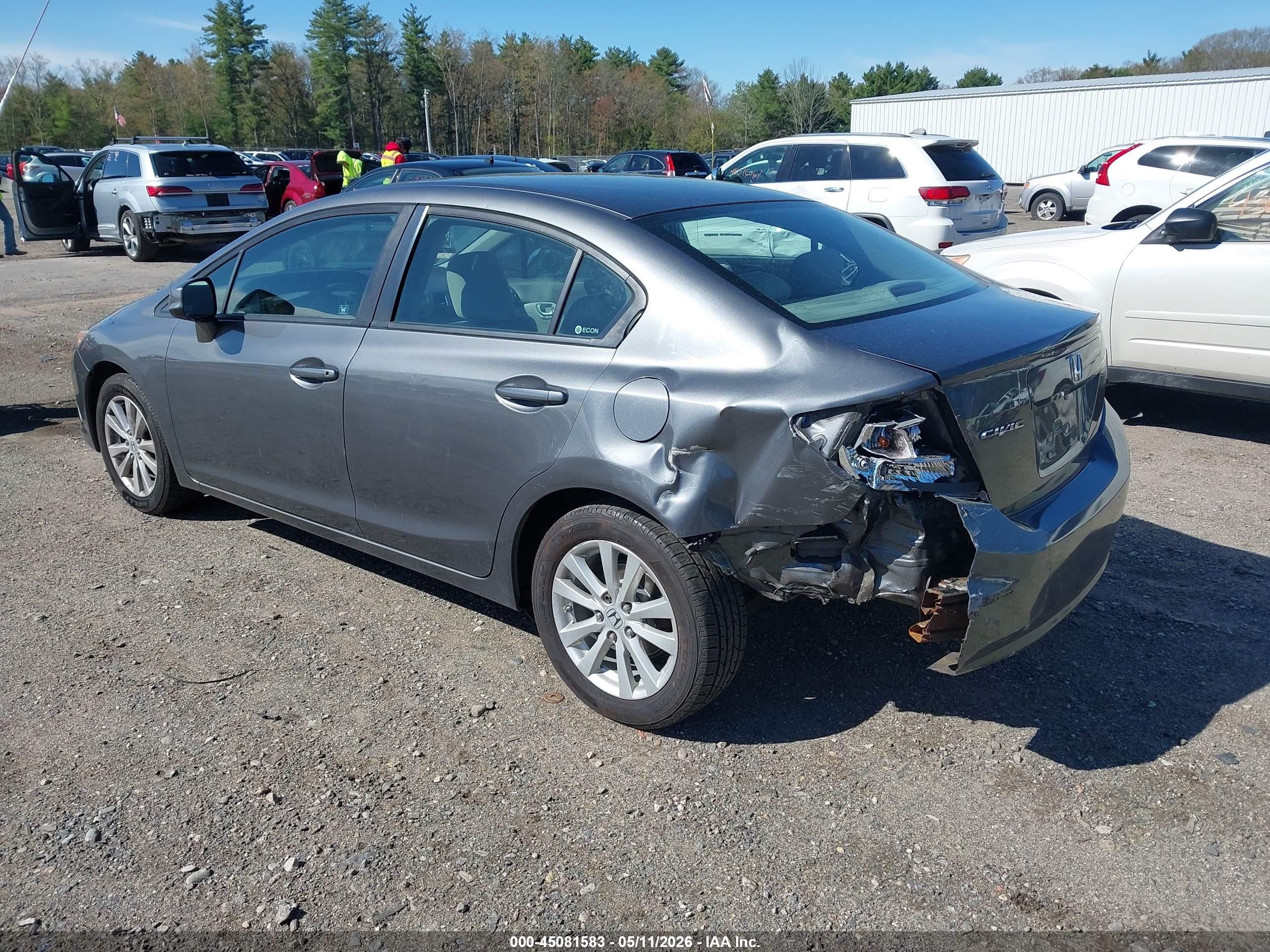 2012 Honda Civic Ex Gray vin: 19XFB2F84CE324688